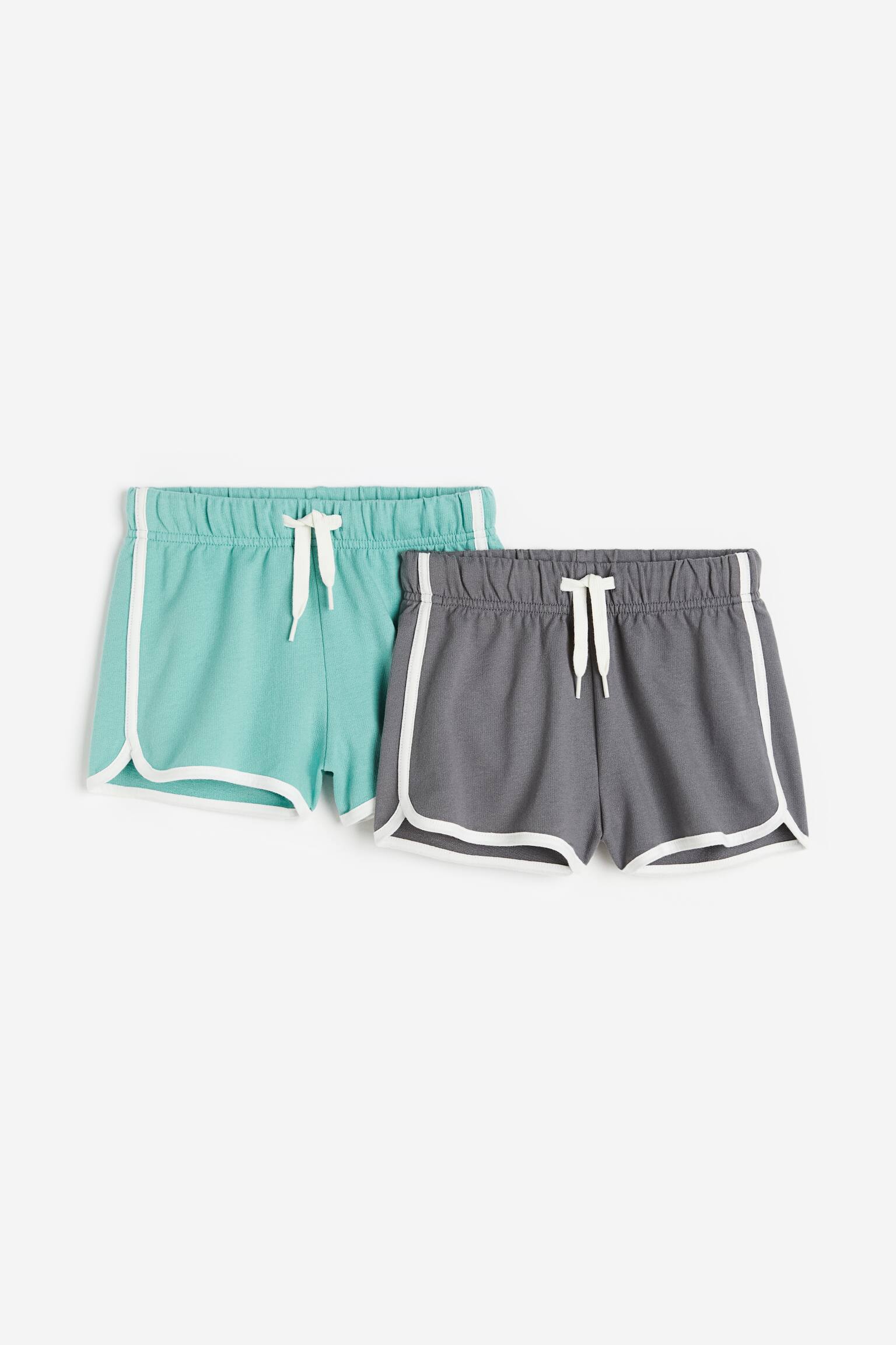 2-pack sweatshorts - Turquoise/Dark grey/Beige/Light pink/Black/Light grey marl - 1