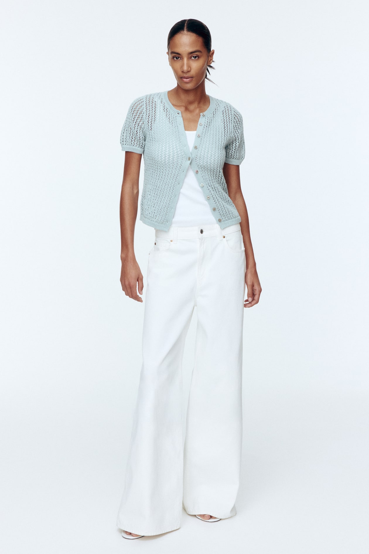 Pointelle-Knit Cardigan - image 3