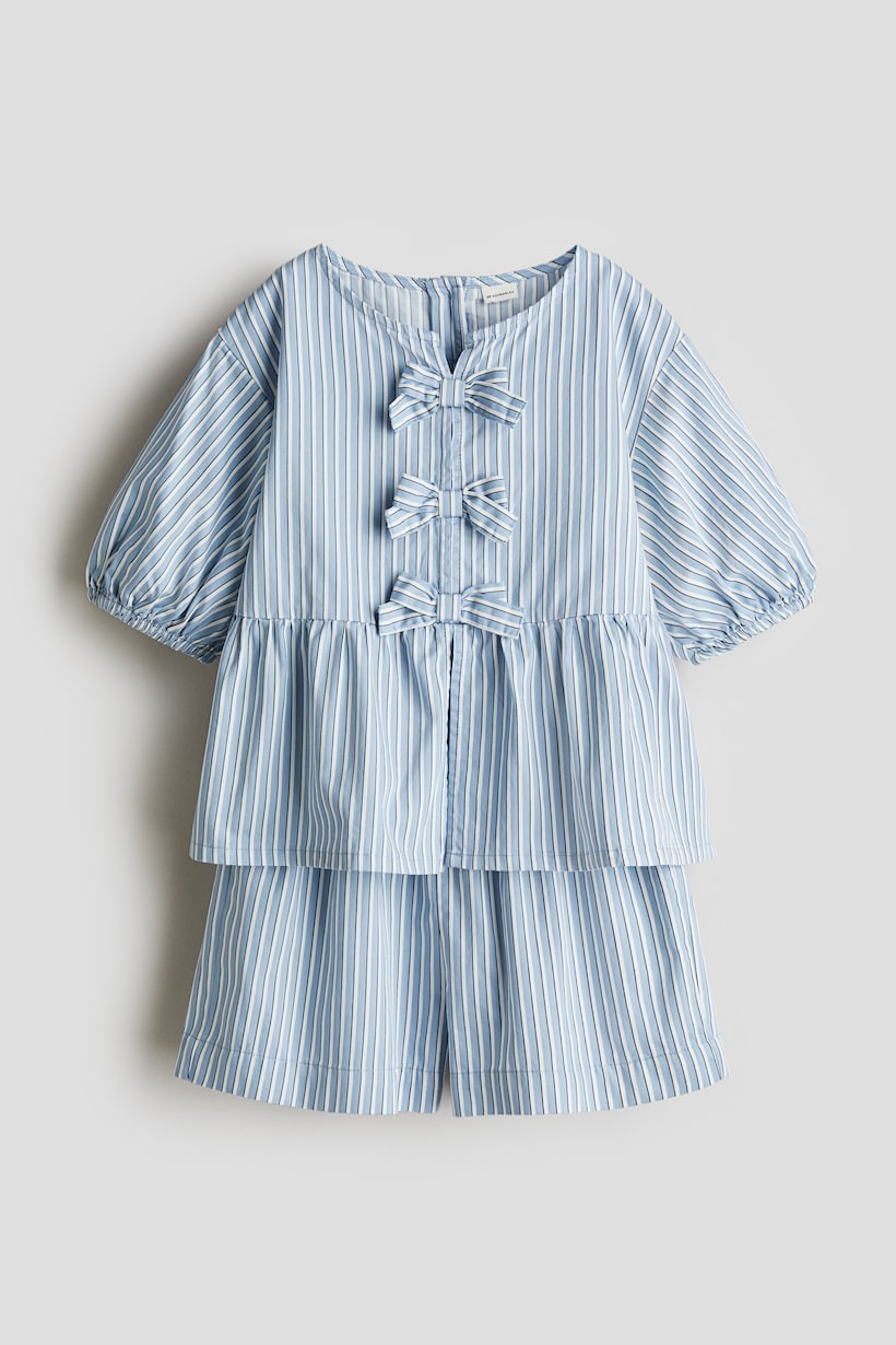 BLUE STRIPES POPLIN MIDI SET main image 1