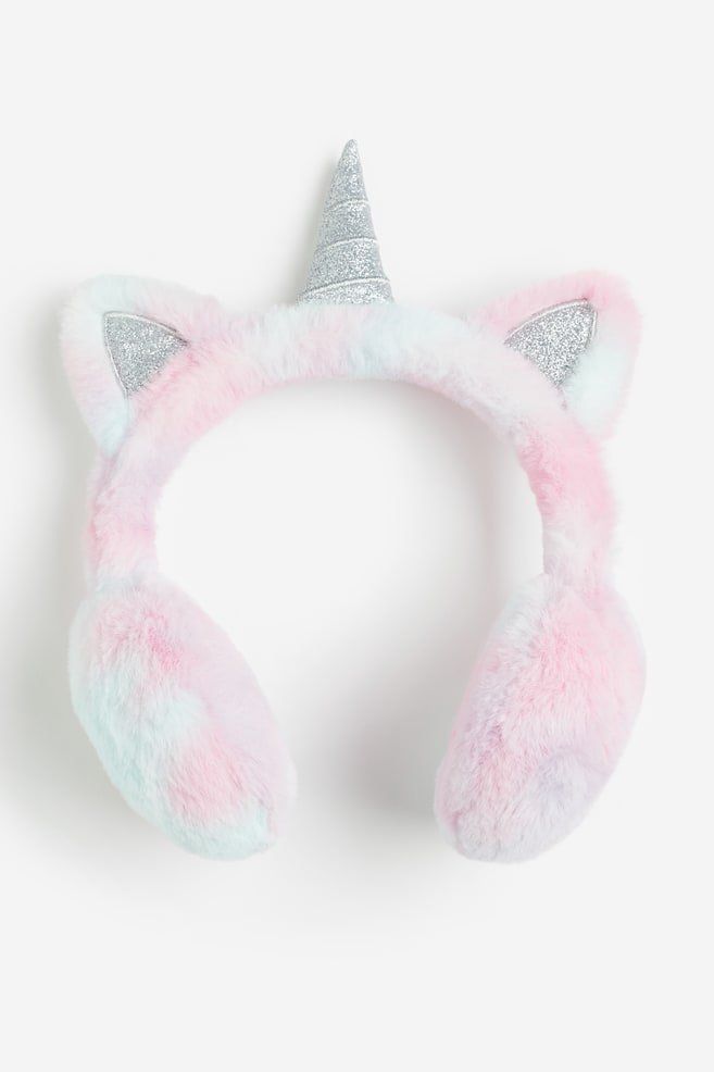 Fluffy earmuffs - Light pink/Unicorn/Black/Cat - 1