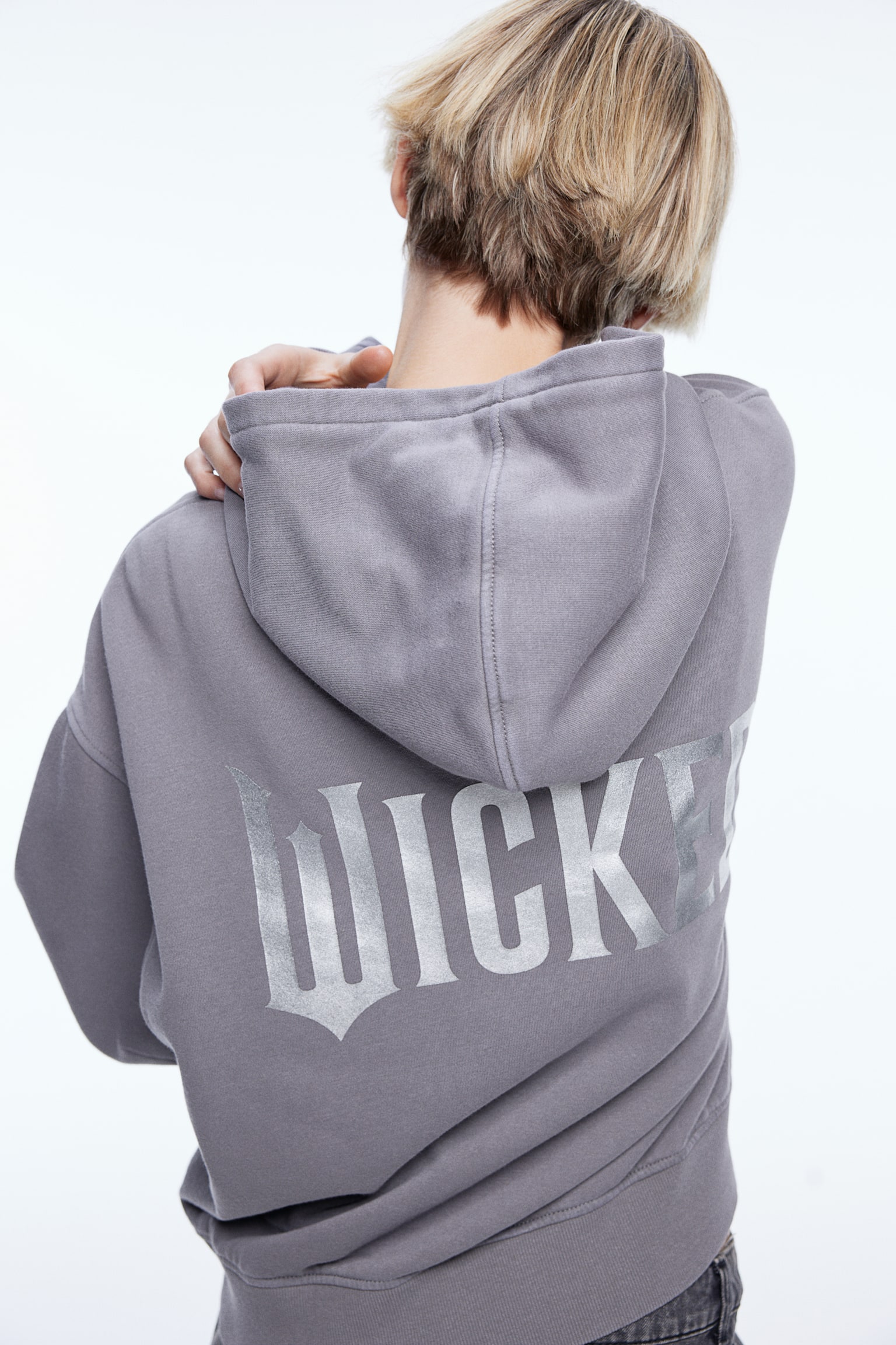 Print Zip Up Hoodie - Grey/Wicked - 1