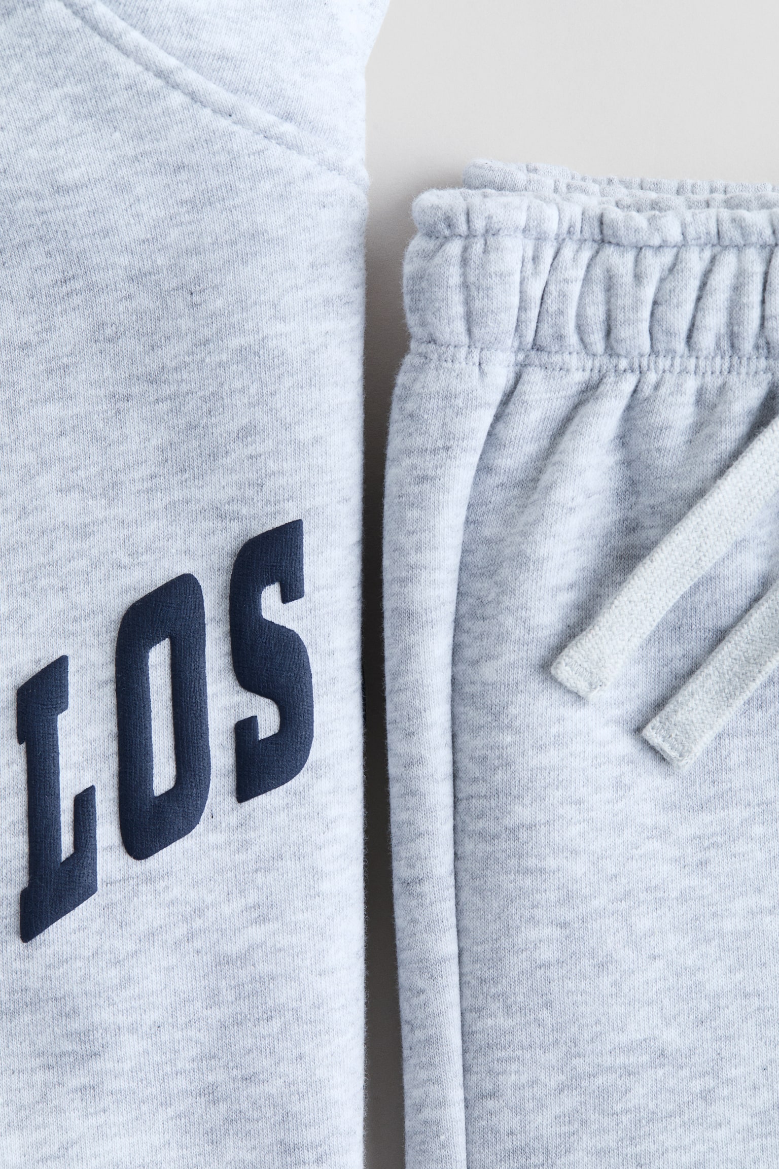 2-piece printed sweatshirt set - Light grey marl/Los Angeles/White/Amour - 2