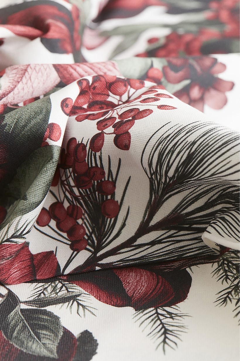 Mantel de algodón con diseño - Blanco/Floreado - Home All | H&M MX