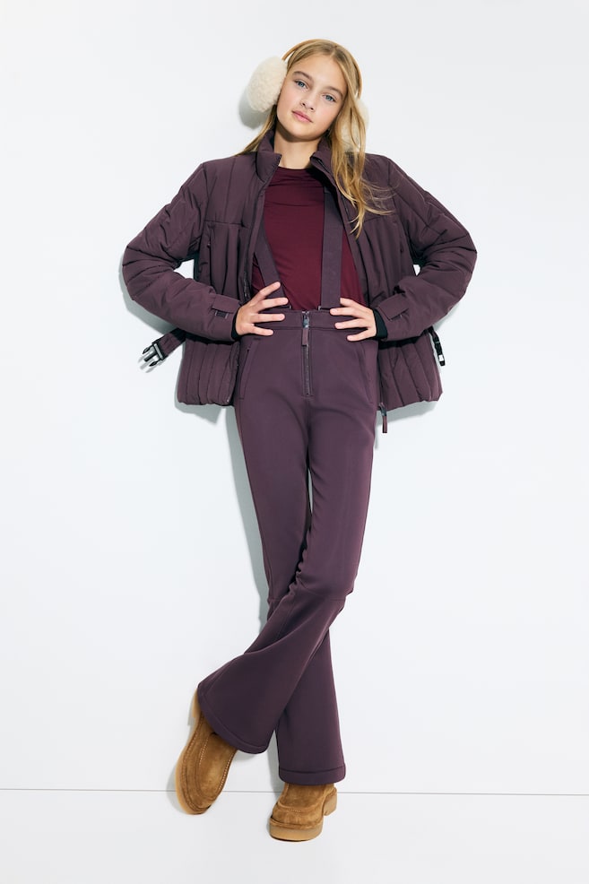 Water-repellent ski trousers - Aubergine purple/Cream - 2