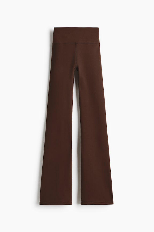 Wärmende flared Sportleggings mit ThermoMove™ - Warmes Braun/Schwarz - 1