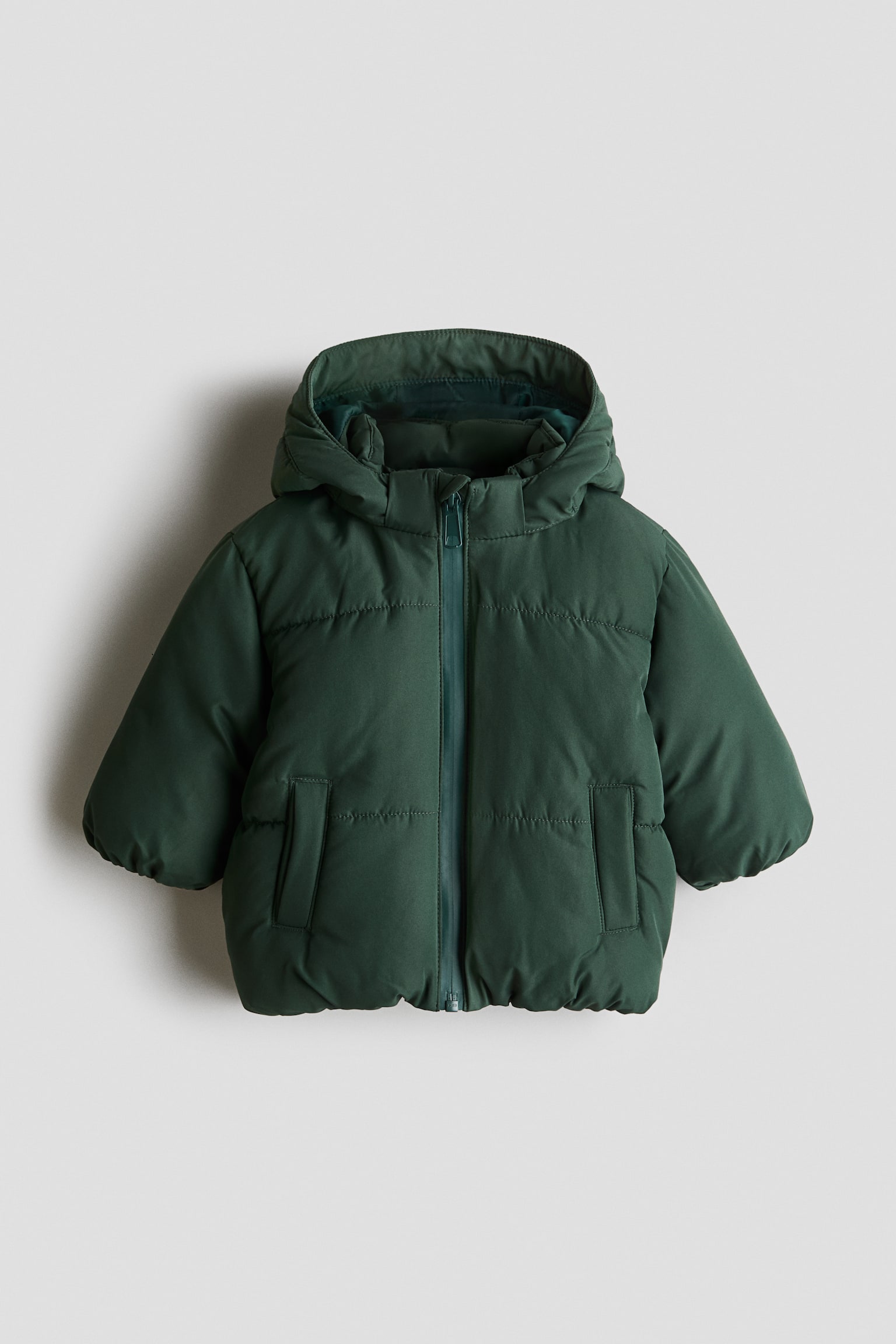 Детская куртка H&M Puffer, цвет: Тёмный зелёный — фото 1