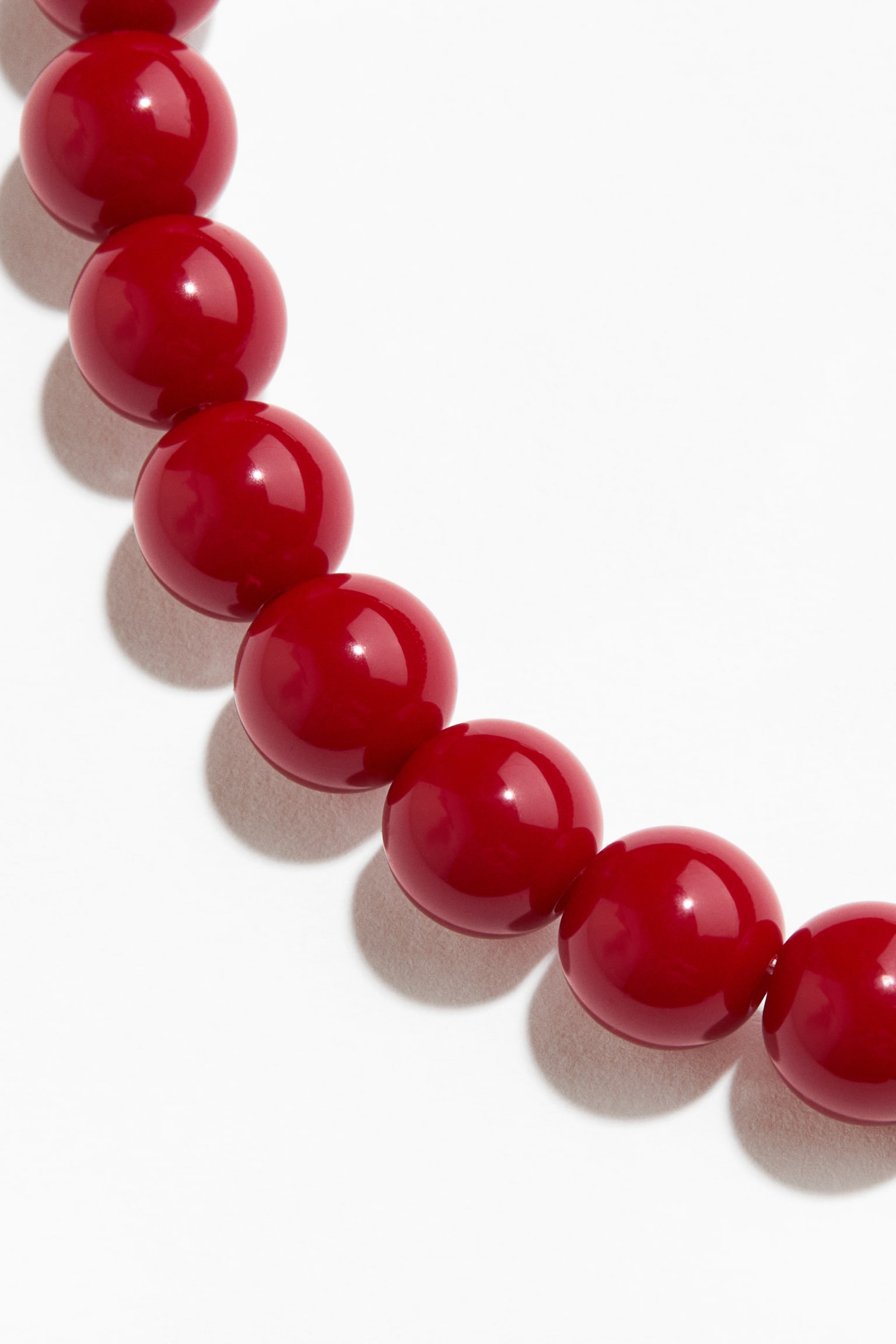 Halskæde med perler - Rød/Lyseblå/Mørkebrun - 2