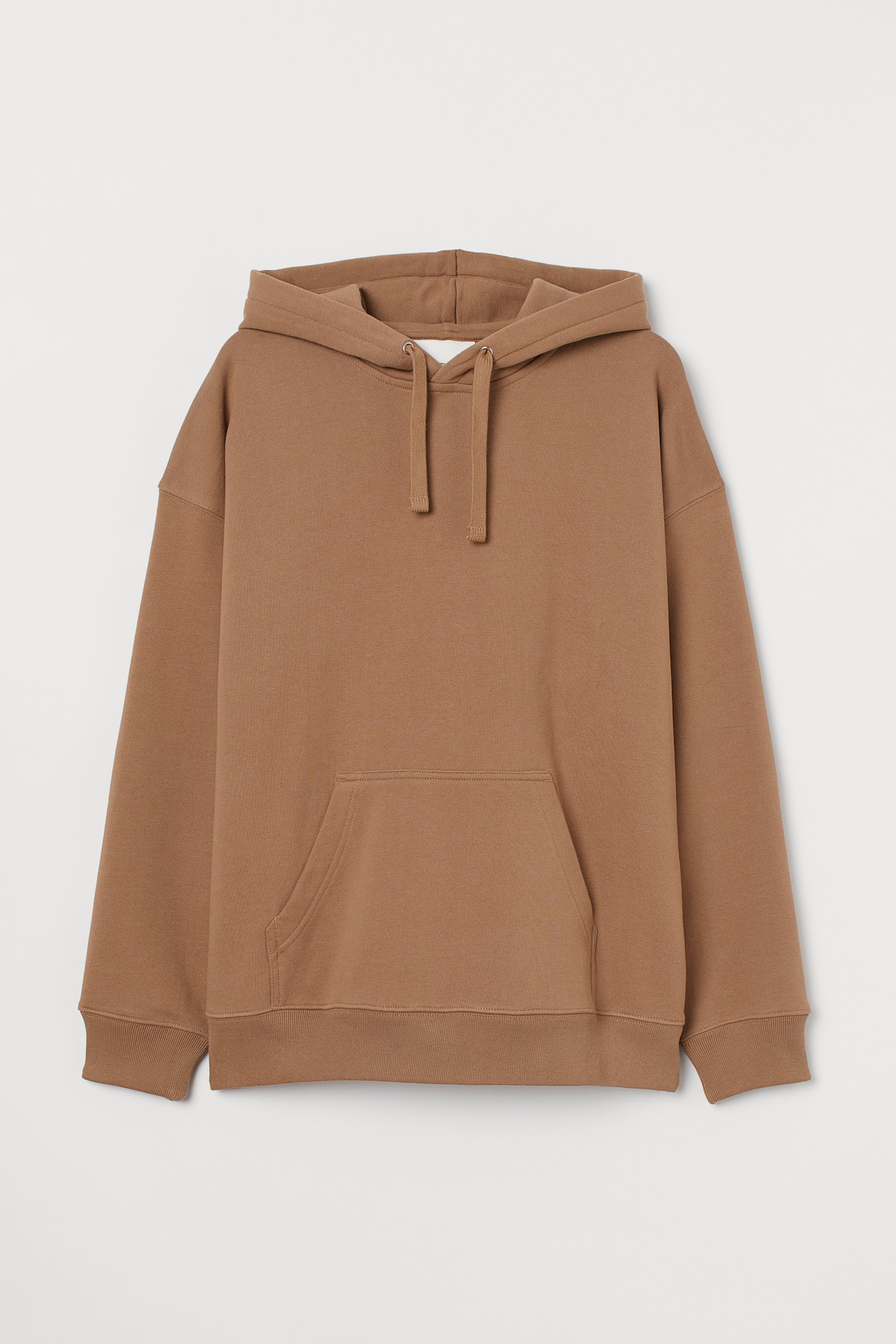 Oversized Fit Cotton Hoodie - Long sleeve - Dark beige - Men | H&M US