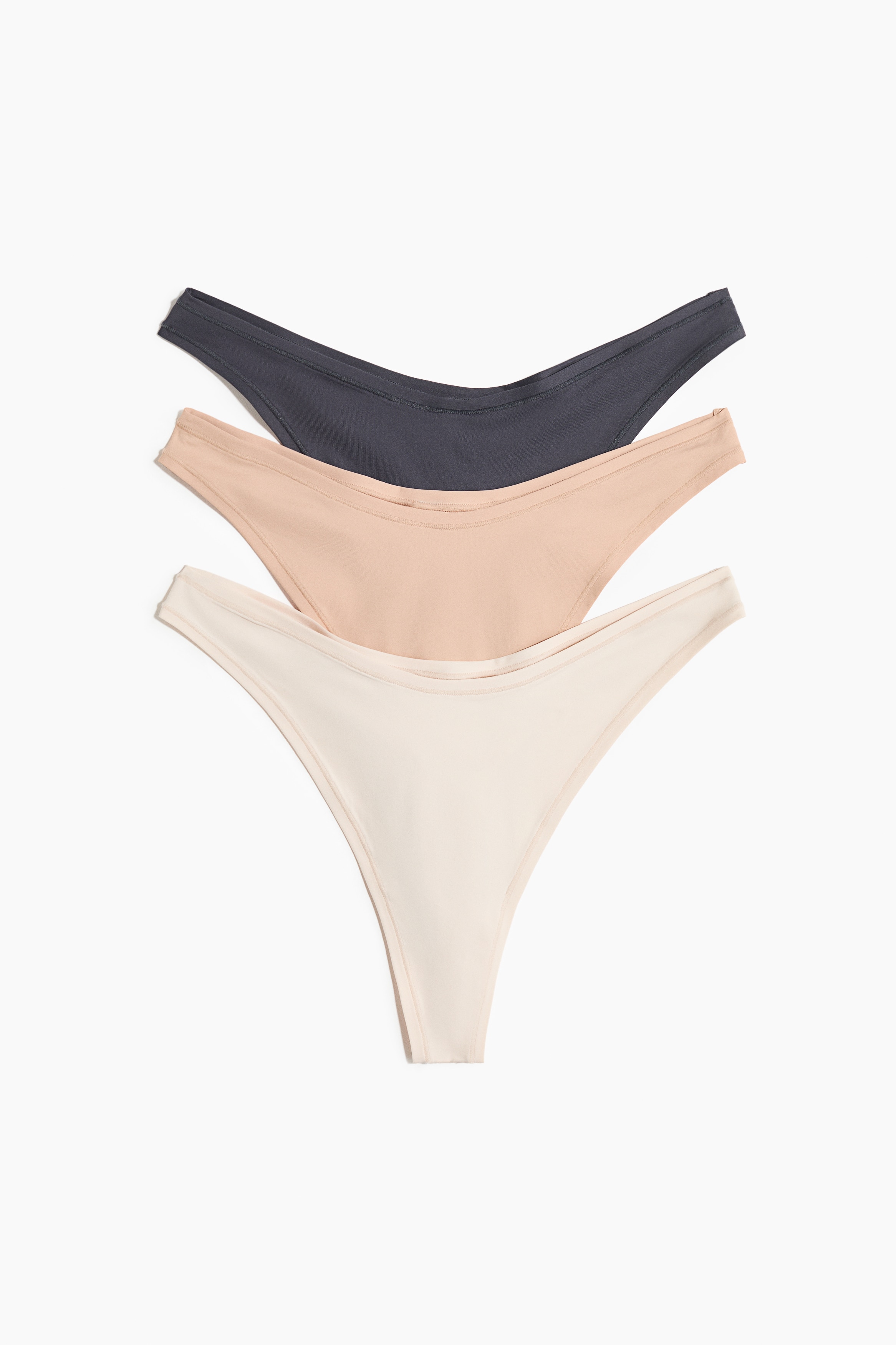 Thong in microfibra 3 pezzi - Grigio scuro/beige/Marrone scuro/leopardato/Nero/Beige