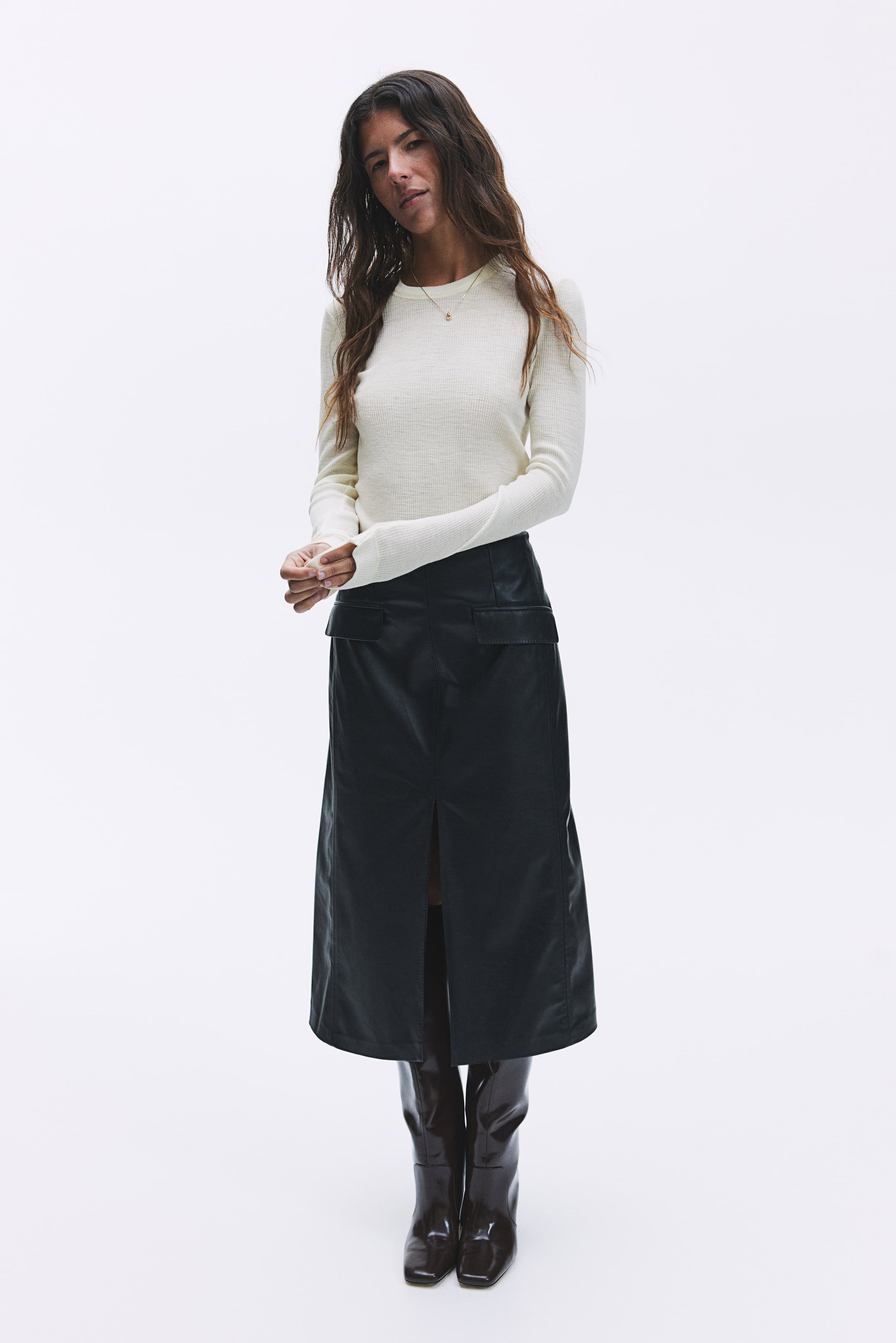 Rib-Knit Wool Top