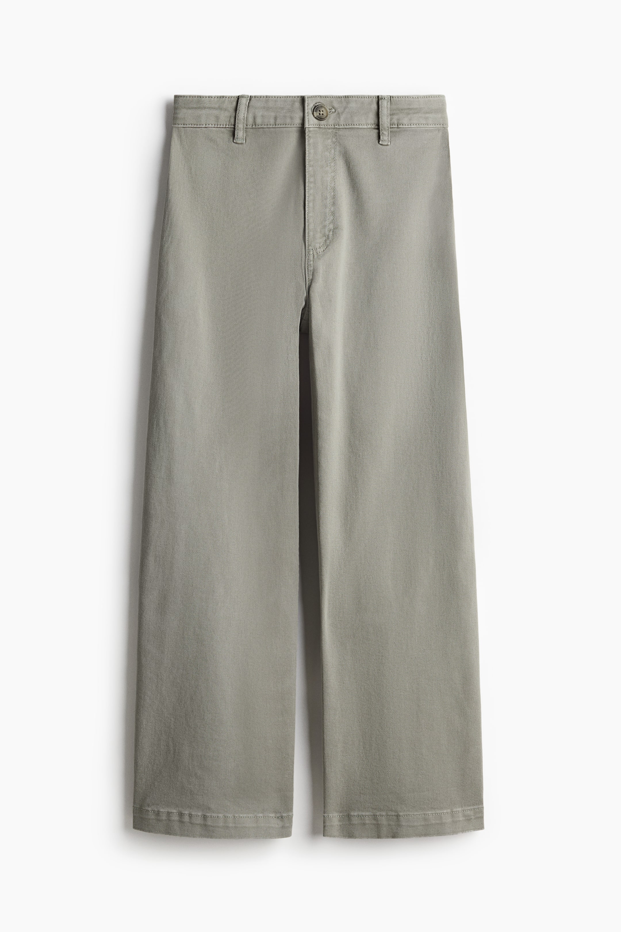 Cropped Twill Pants - Light khaki green - Ladies | H&M US