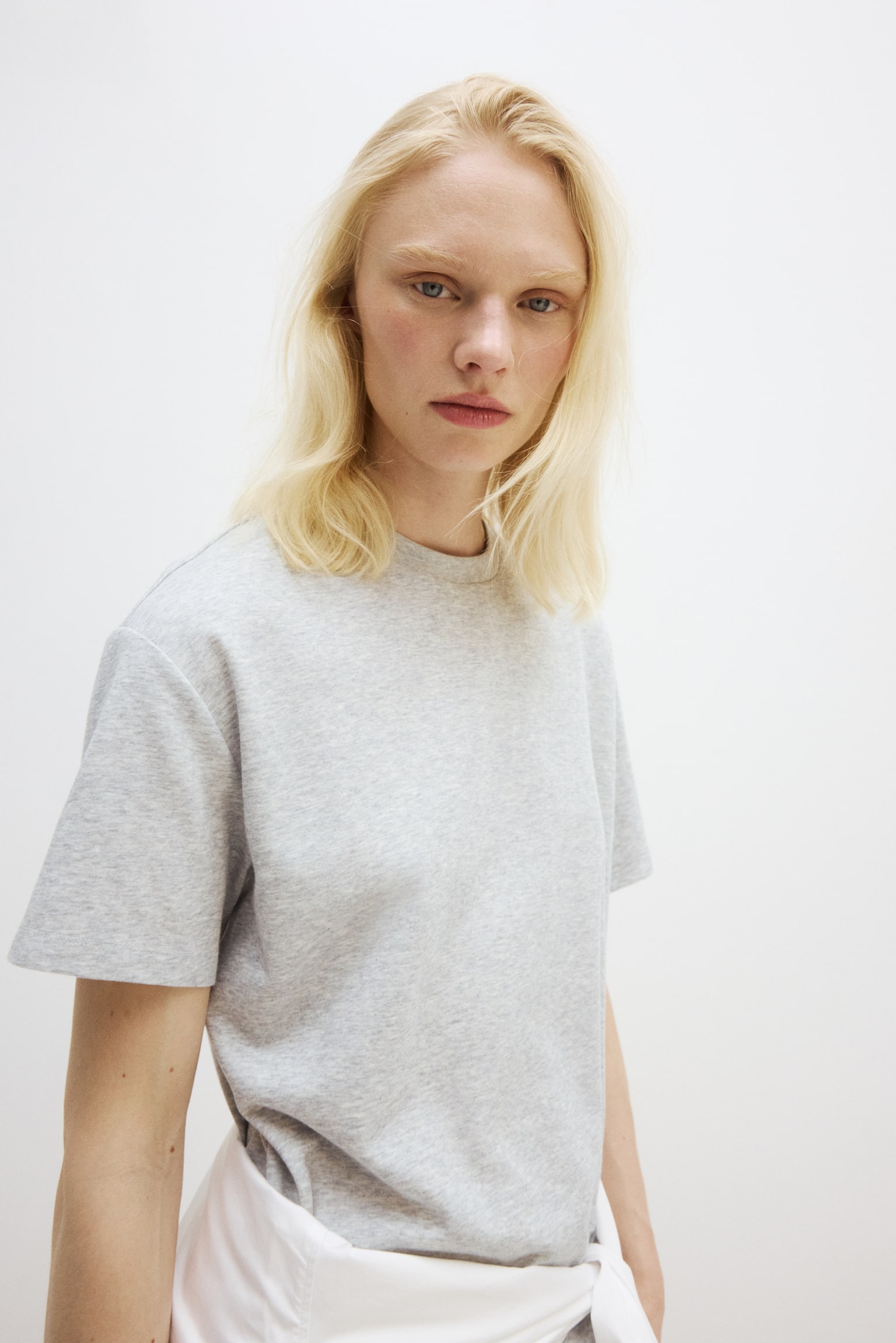 Cooling Relaxed Fit T-shirt - Grey marl/Black/White - 1