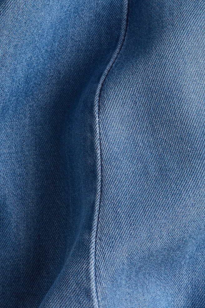 MAMA Tie-belt denim dress-Denim blue - 4