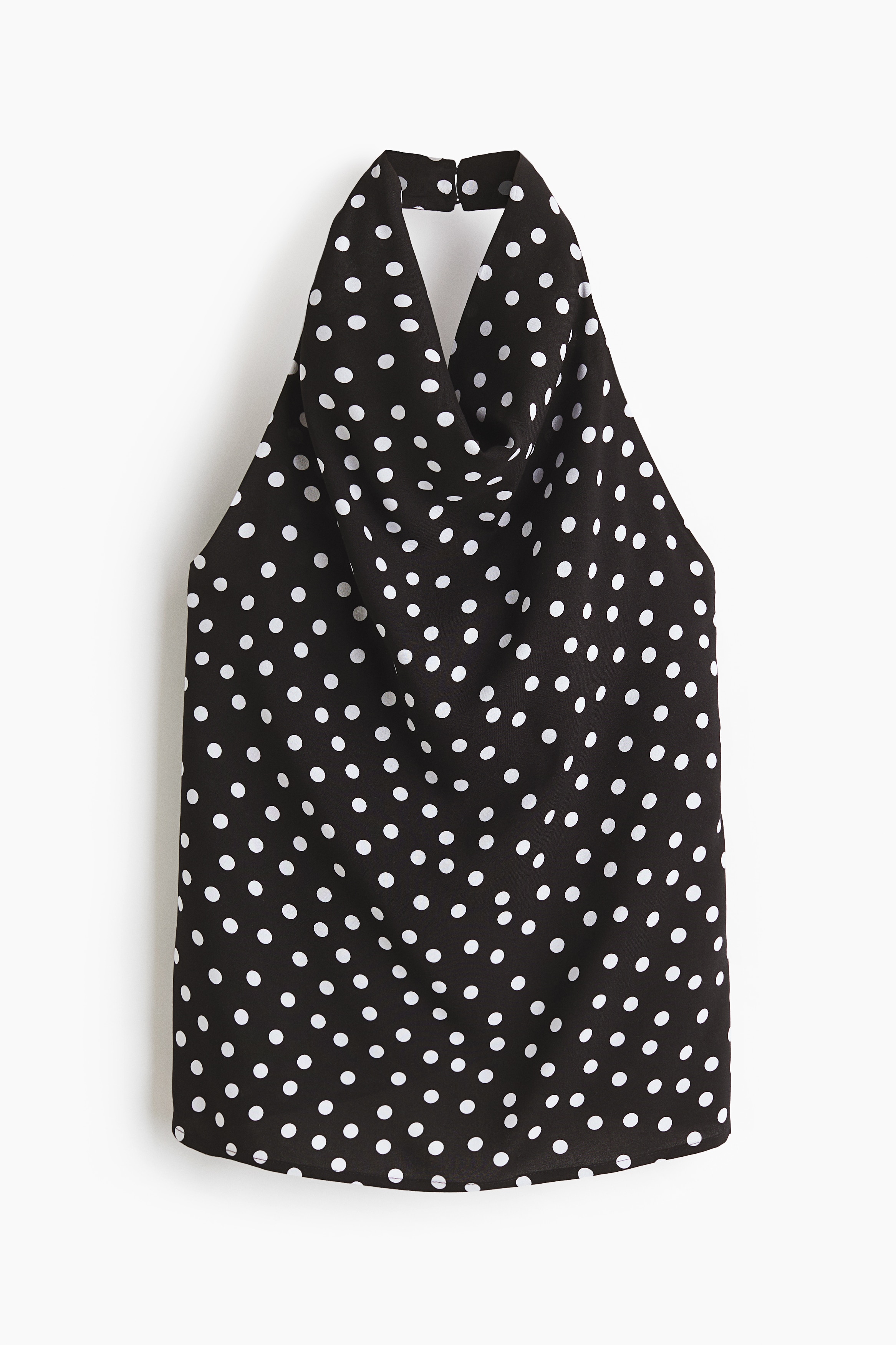 Viscose halterneck top - Black/Spotted