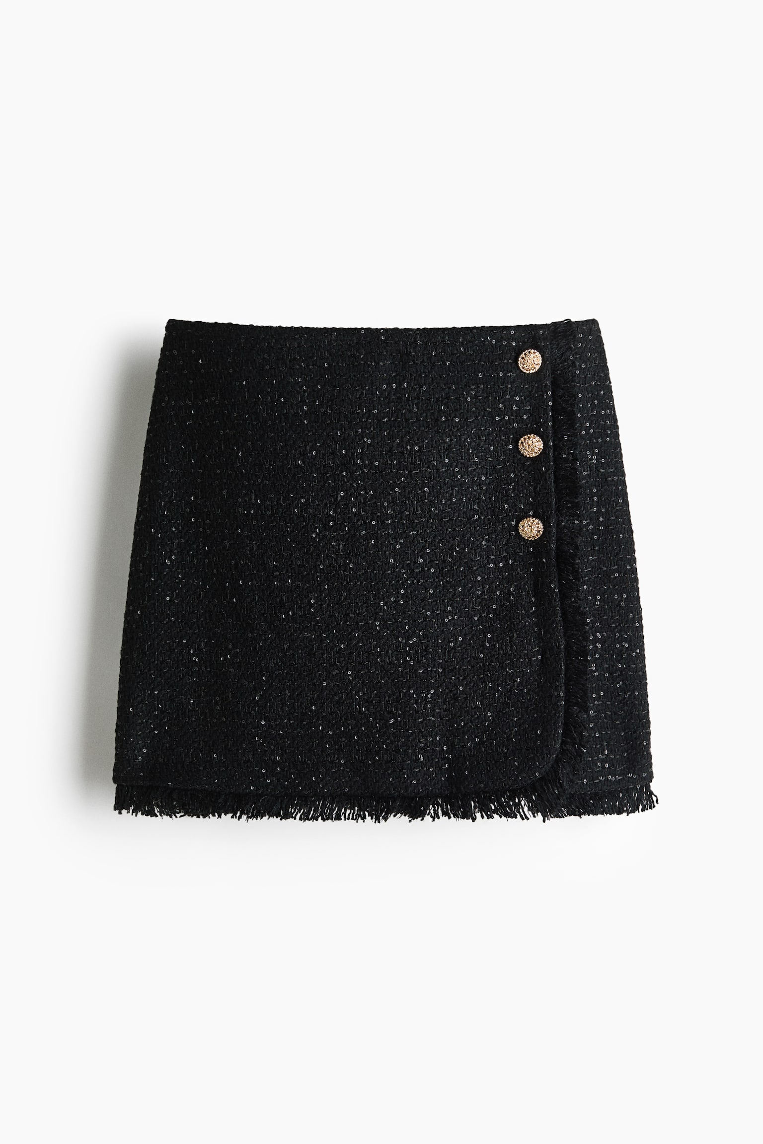 Женская юбка H&M из трикотажа букле с пайетками, цвет: Чёрный — фото 1