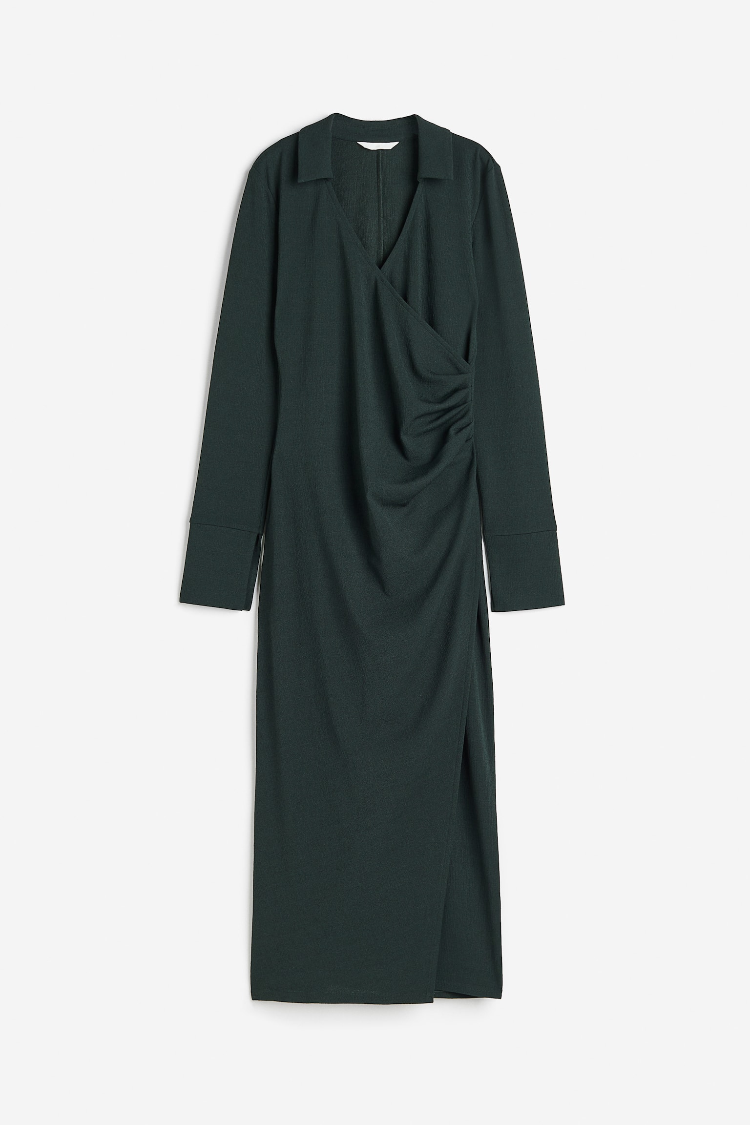 Wrap jersey dress - Dark green/Black - 1