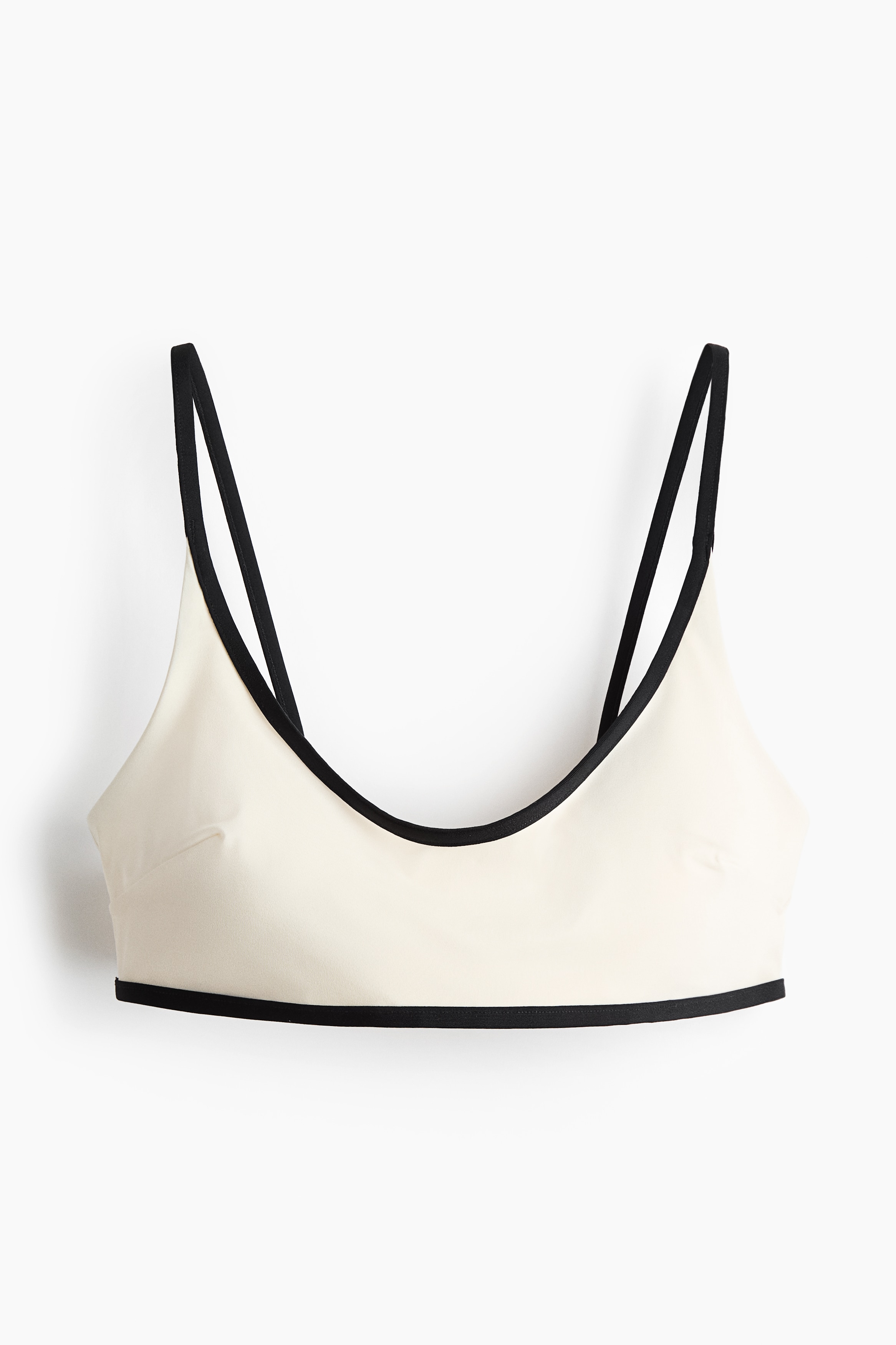 Горнище на бански костюм с подплънки - Кремав/Черен/Бордо