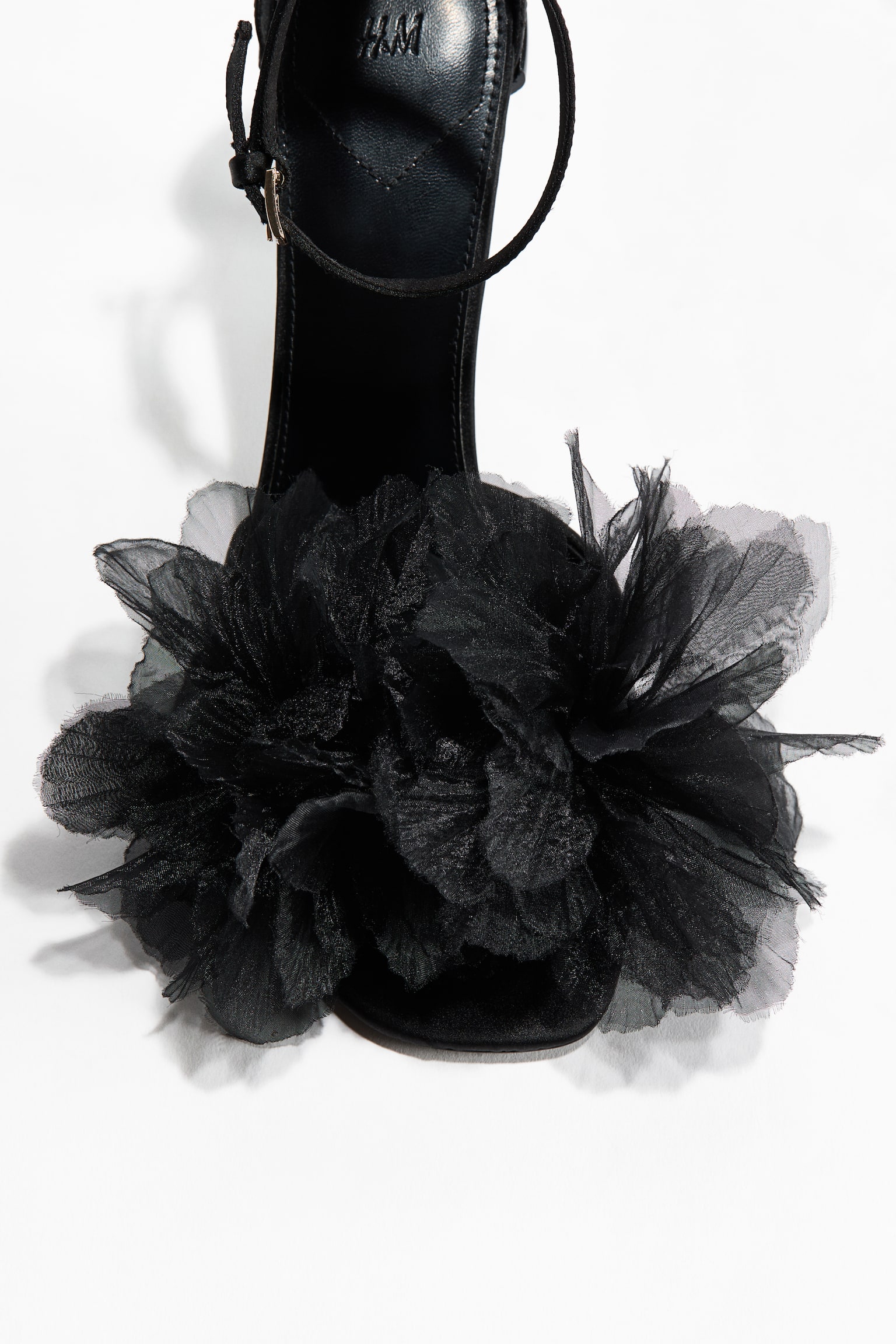 Flower-detail heeled sandals - Black - 2