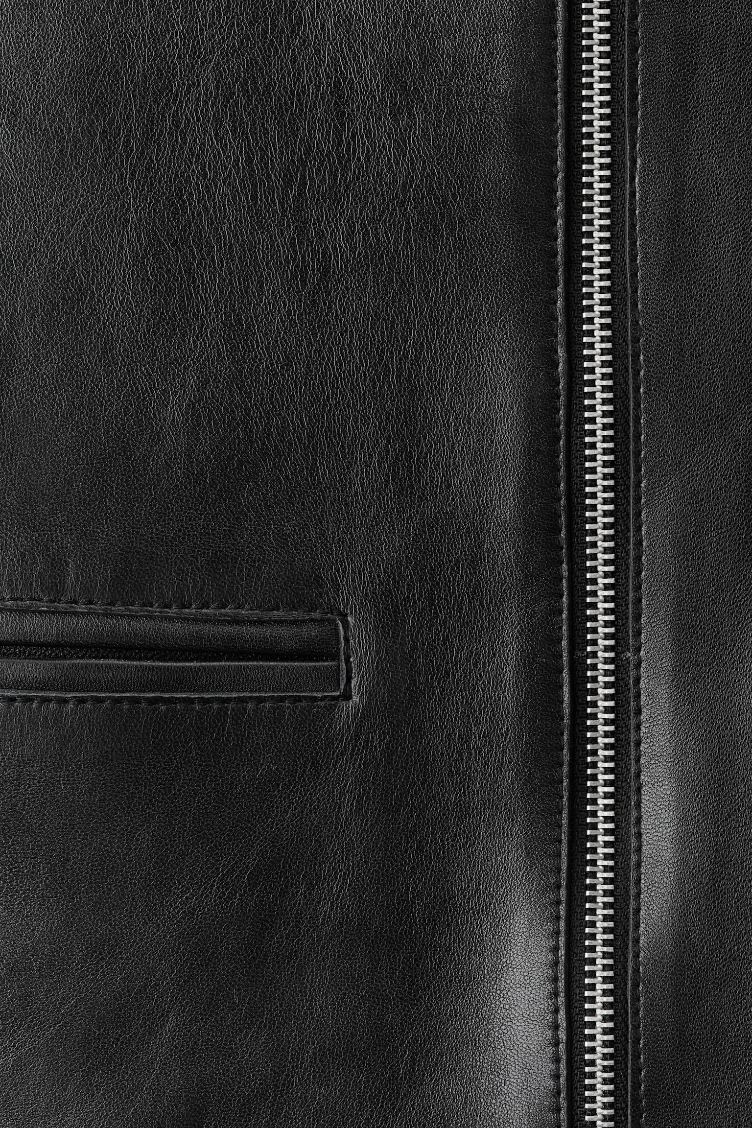 Мужской жилет H&M Leather Vest, цвет: Чёрный — фото 7