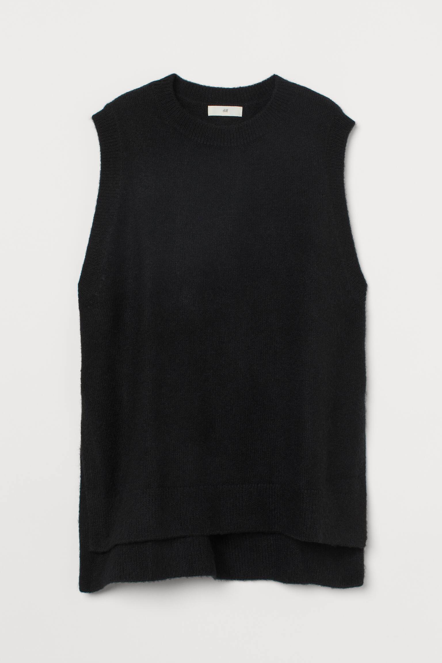 Knitted sweater vest - Black