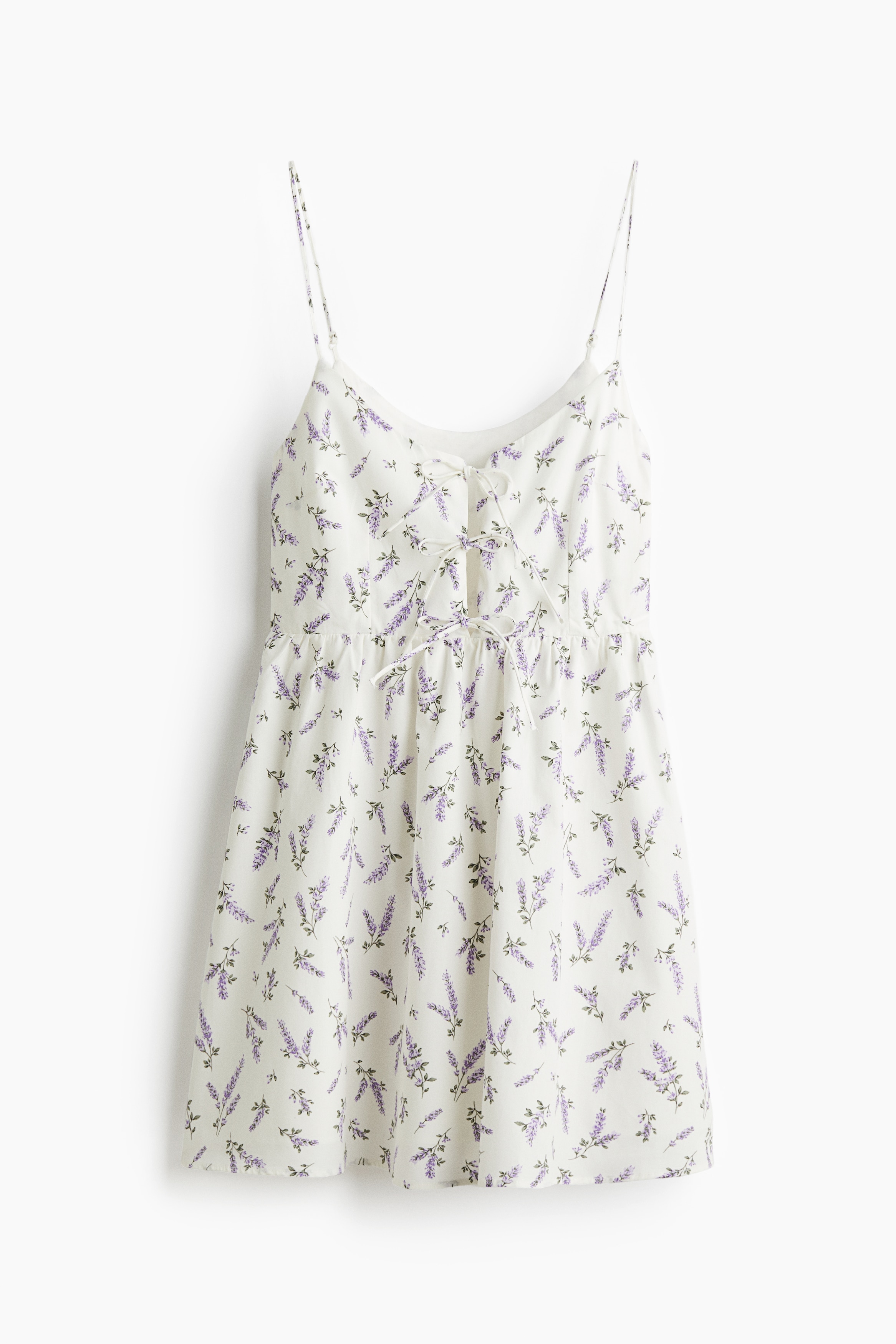 Φόρεμα από ποπλίνα με κορδόνια - Λευκό/φλοράλ/Λευκό/Λευκό/φλοράλ/Μαύρο