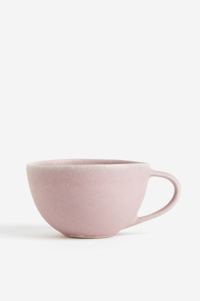 Large stoneware cup - Pink/Beige/Green - 1