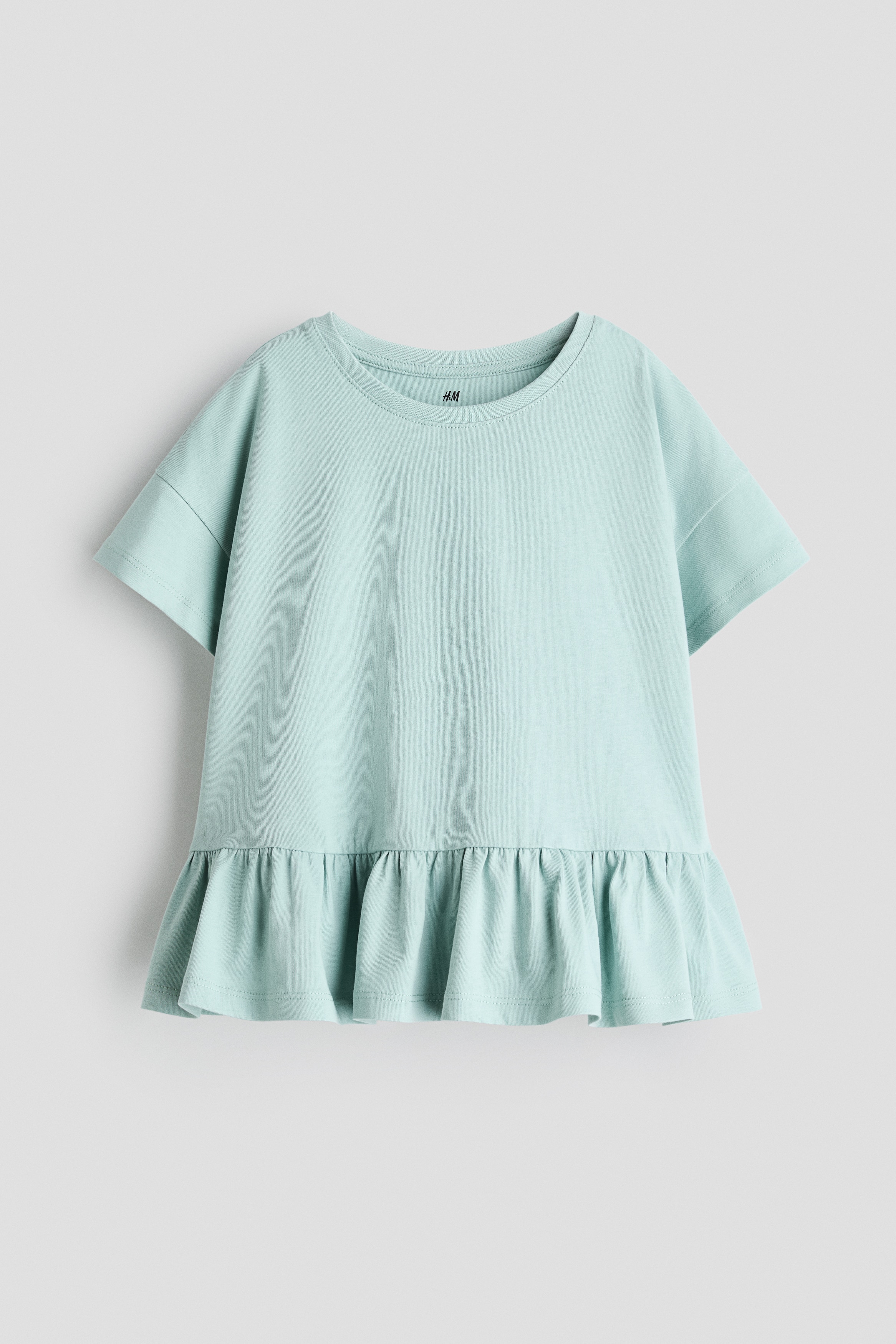 H & M - Peplumshirt aus Baumwolle - Grün - Kinder