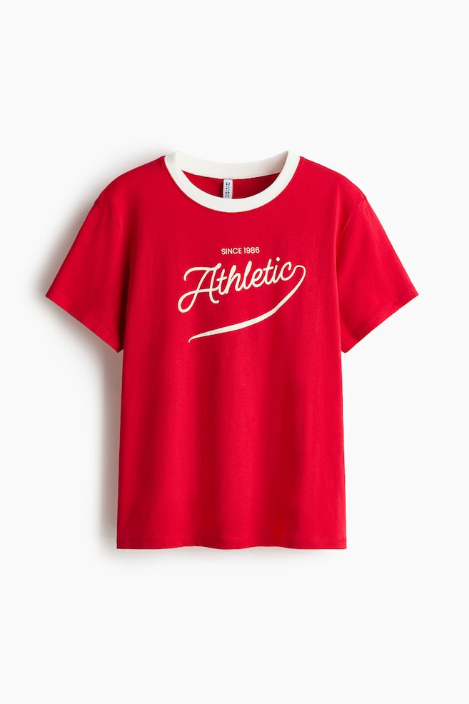 Printed T-shirt - Red/Athletic/Light blue/Ragazza - 1