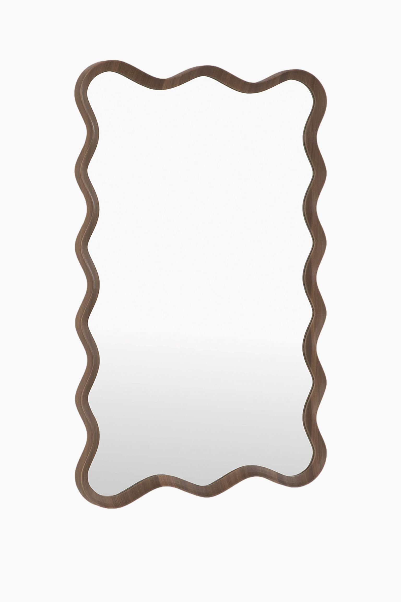 Wavy Edge Short Mirror - Dark Wood/Light Wood - 5