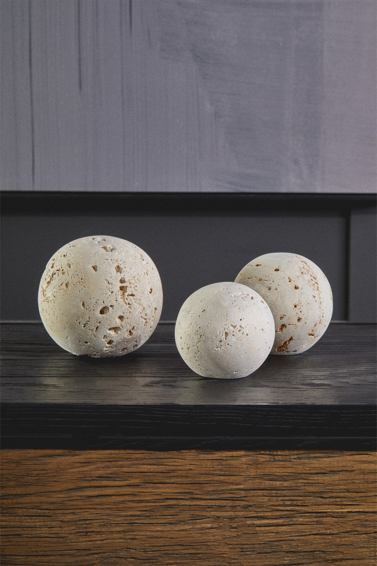 Tibor Travertine Set Of 3 Deco Balls - Natural - 2