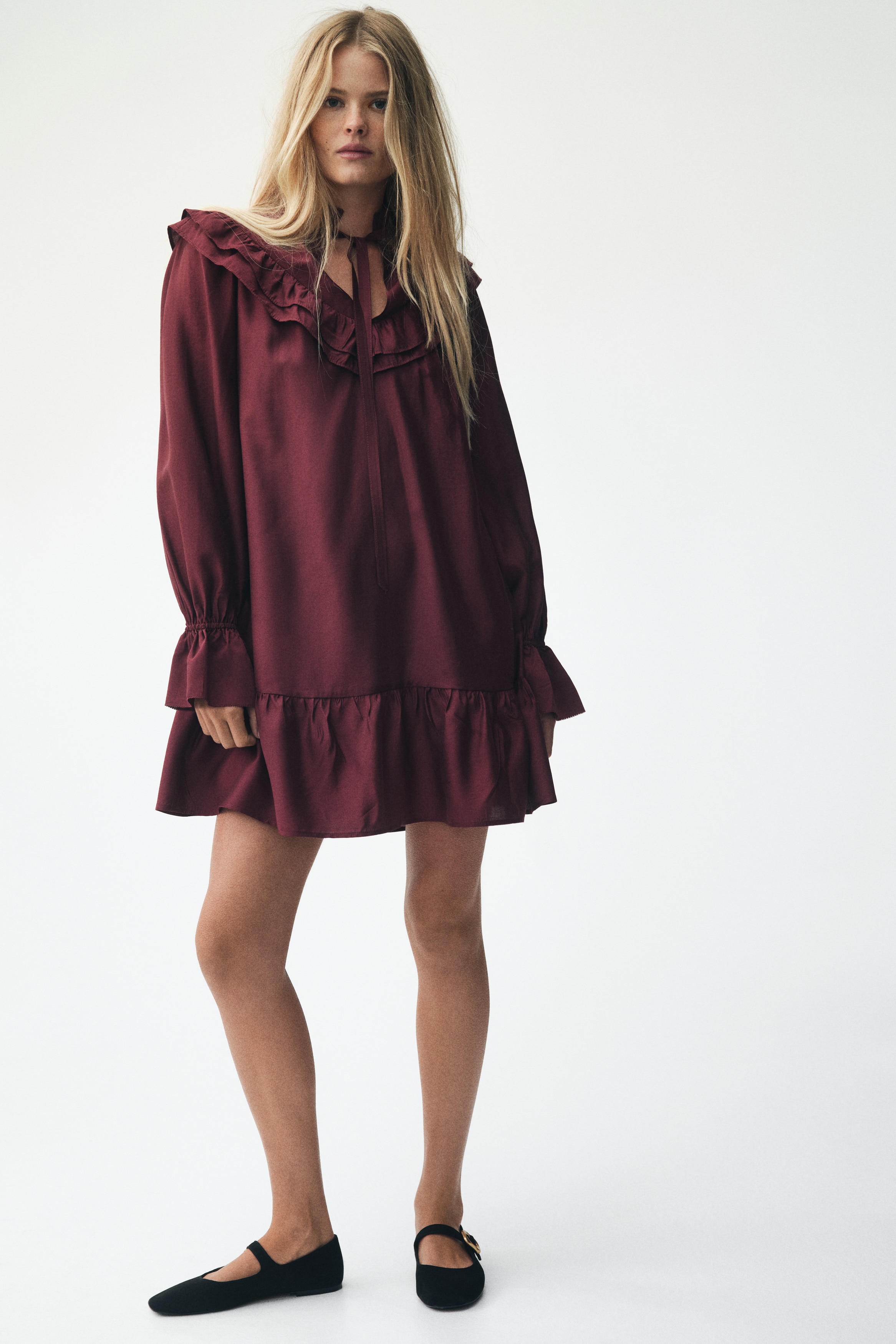 Frill-trimmed dress
