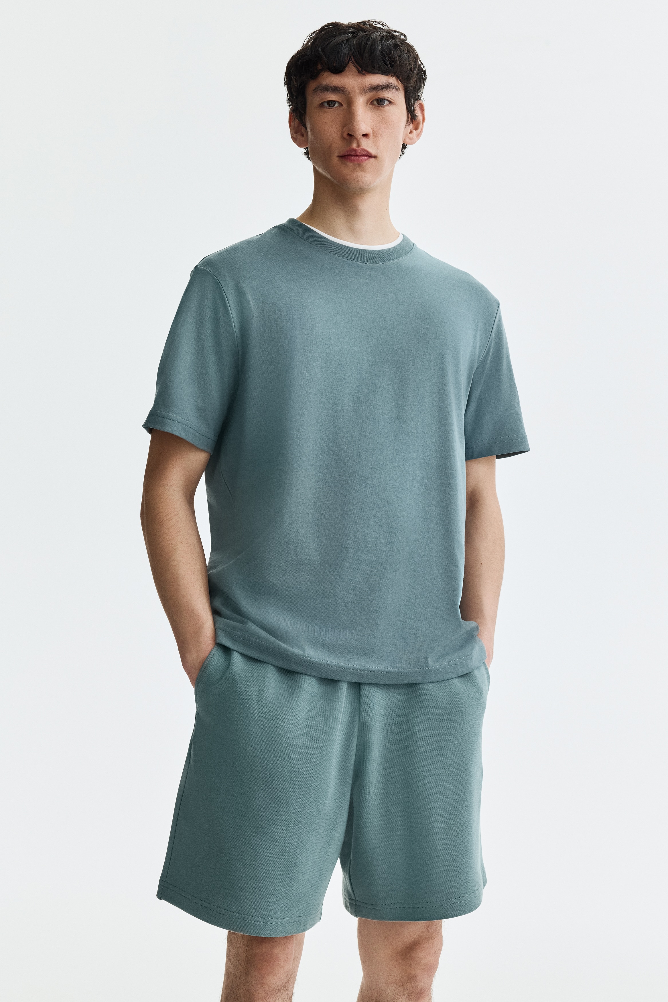 Regular Fit sweatshorts - Light dusty teal/Light grey marl/Black/Navy blue