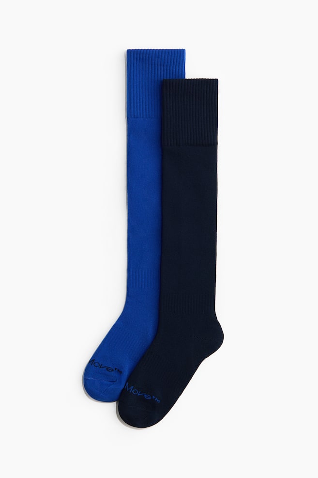 2-pack football socks with DryMove™ - Blue/Black/White/Green/White/Red/White - 1
