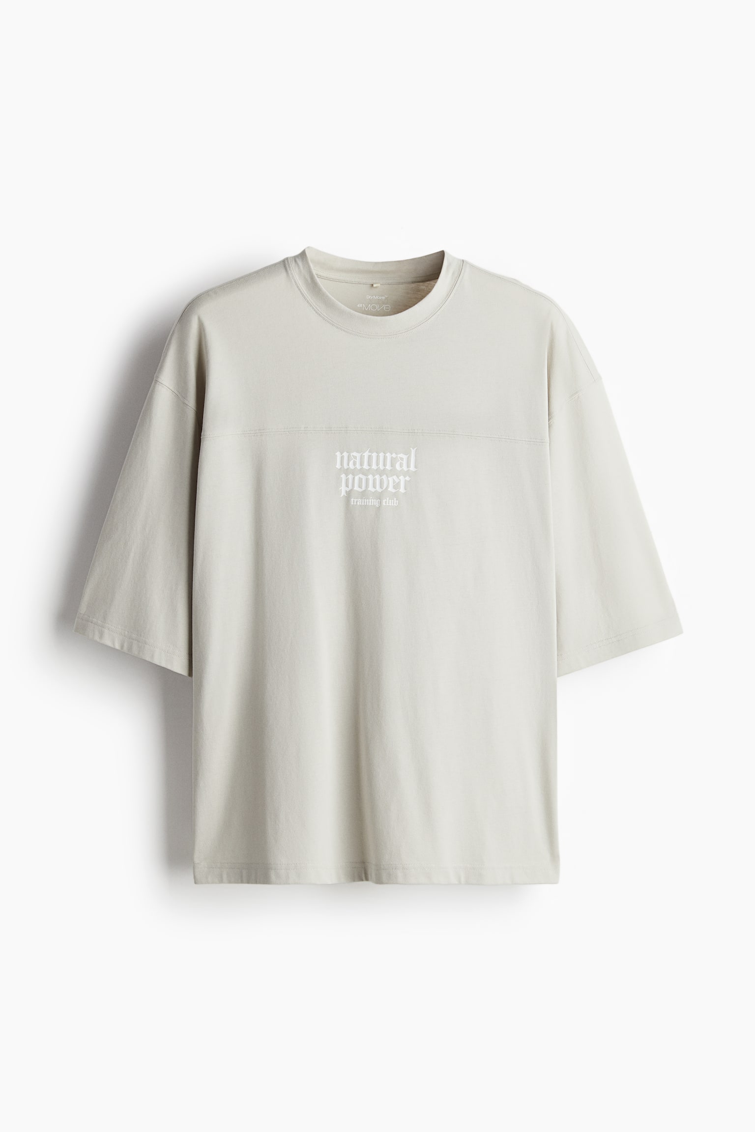 Oversized Fit Sports top in DryMove™ - Light beige/Natural Power/Black - 2