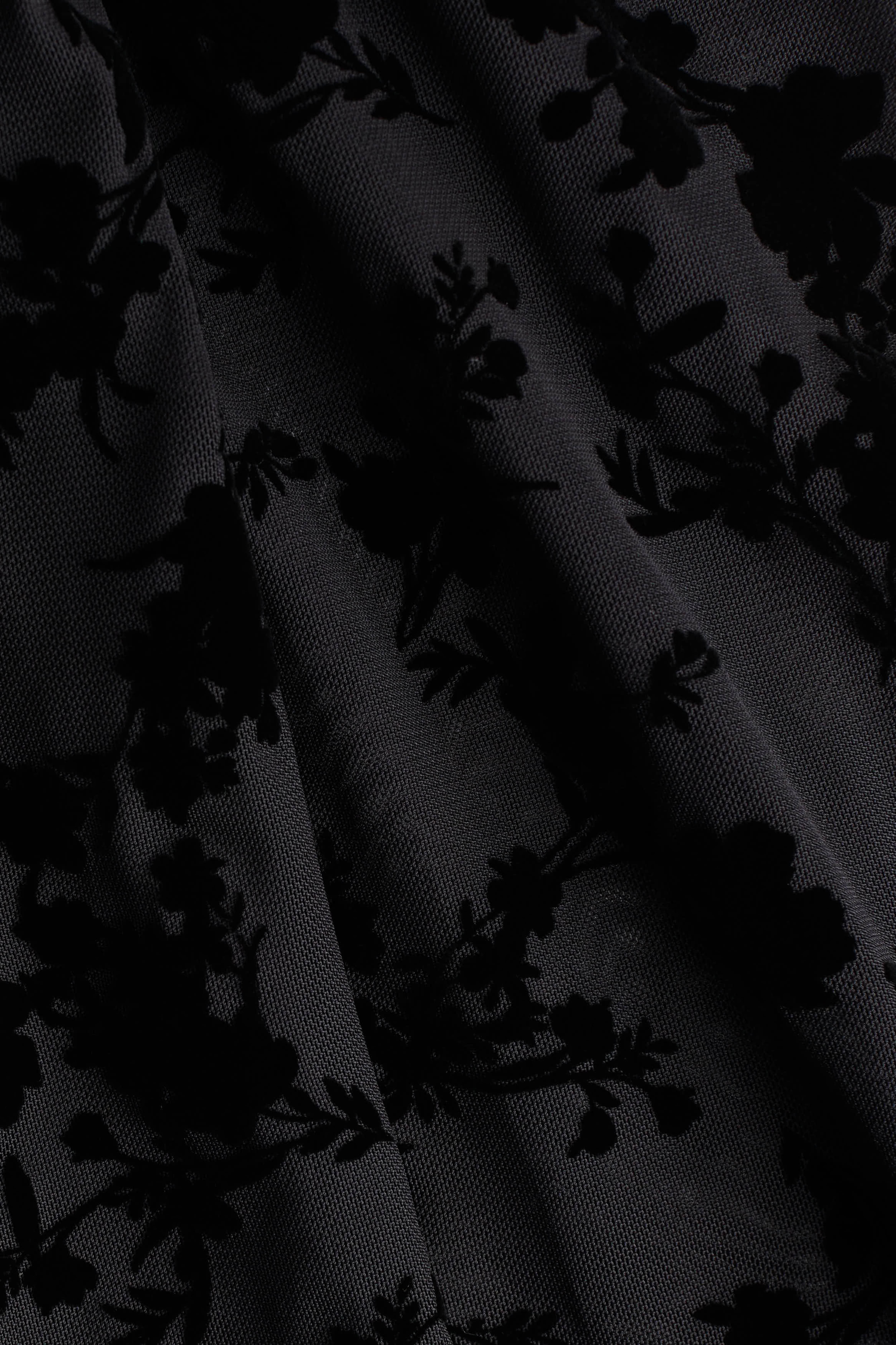 Flock-Print Strappy Dress