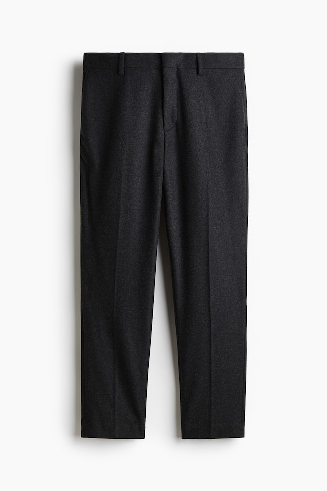 Pantaloni din amestec de lână Slim Fit - Gri-închis/Maro/Albastru-închis - 1