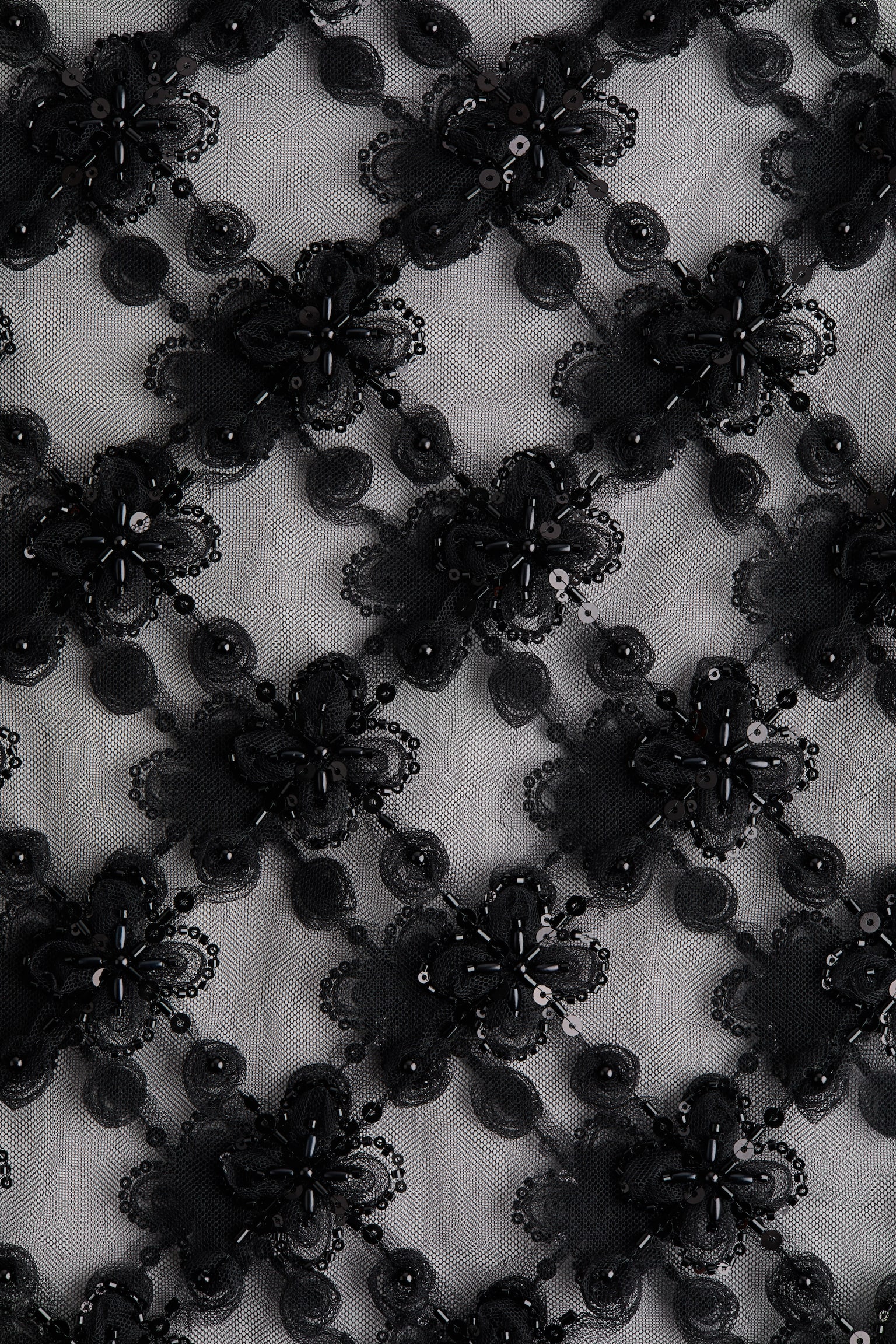 Embellished mesh skirt - Czarny - 4