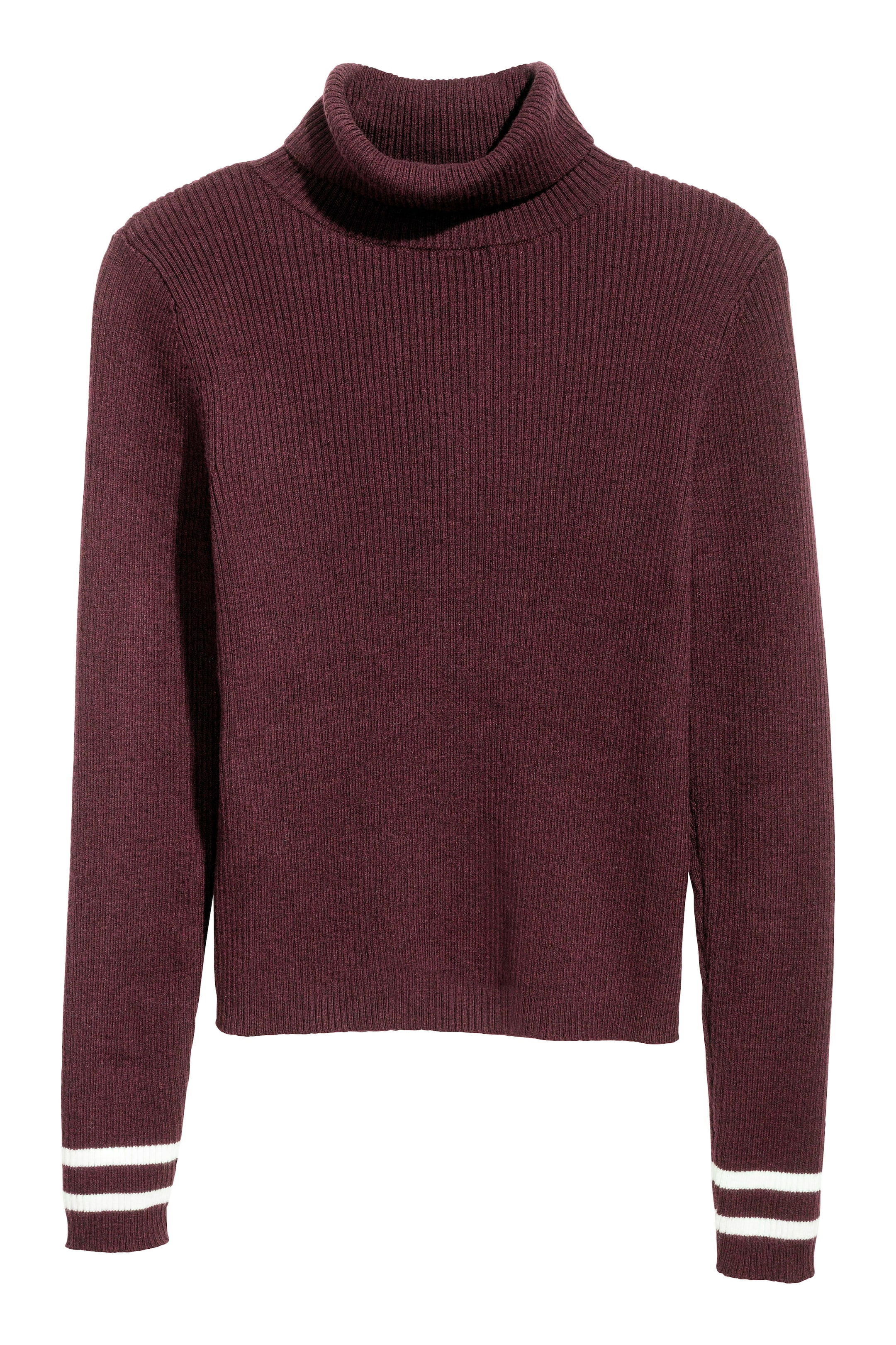 View larger image: Ribbed polo-neck jumper - Burgundy - Kids | H&M GB 1
