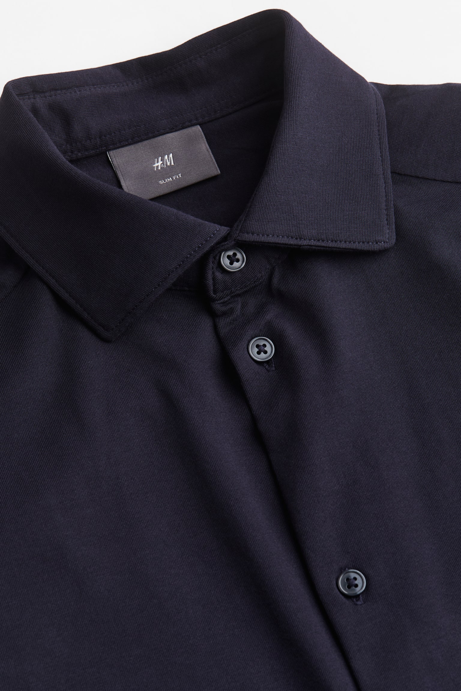 Slim Fit Pima cotton shirt - Navy blue - 3