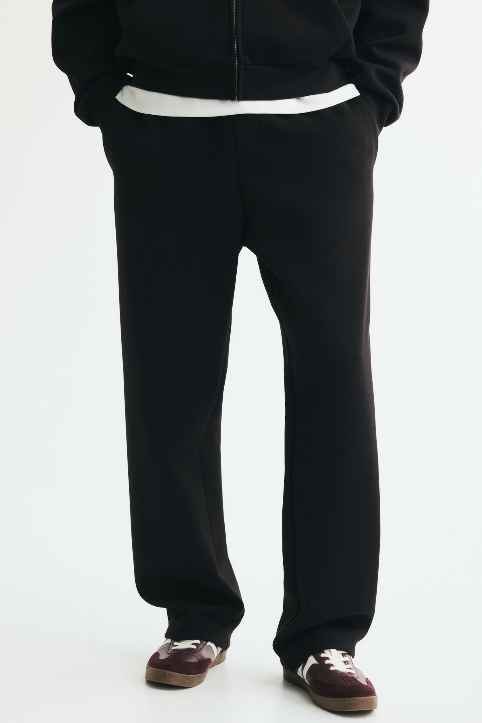 Мужские брюки H&M Relaxed-Fit Interlock Sweatpants, цвет: Чёрный — фото 3