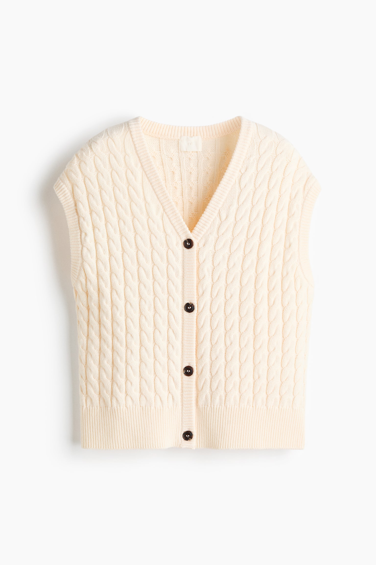 Cable-Knit Vest - Cream - 1