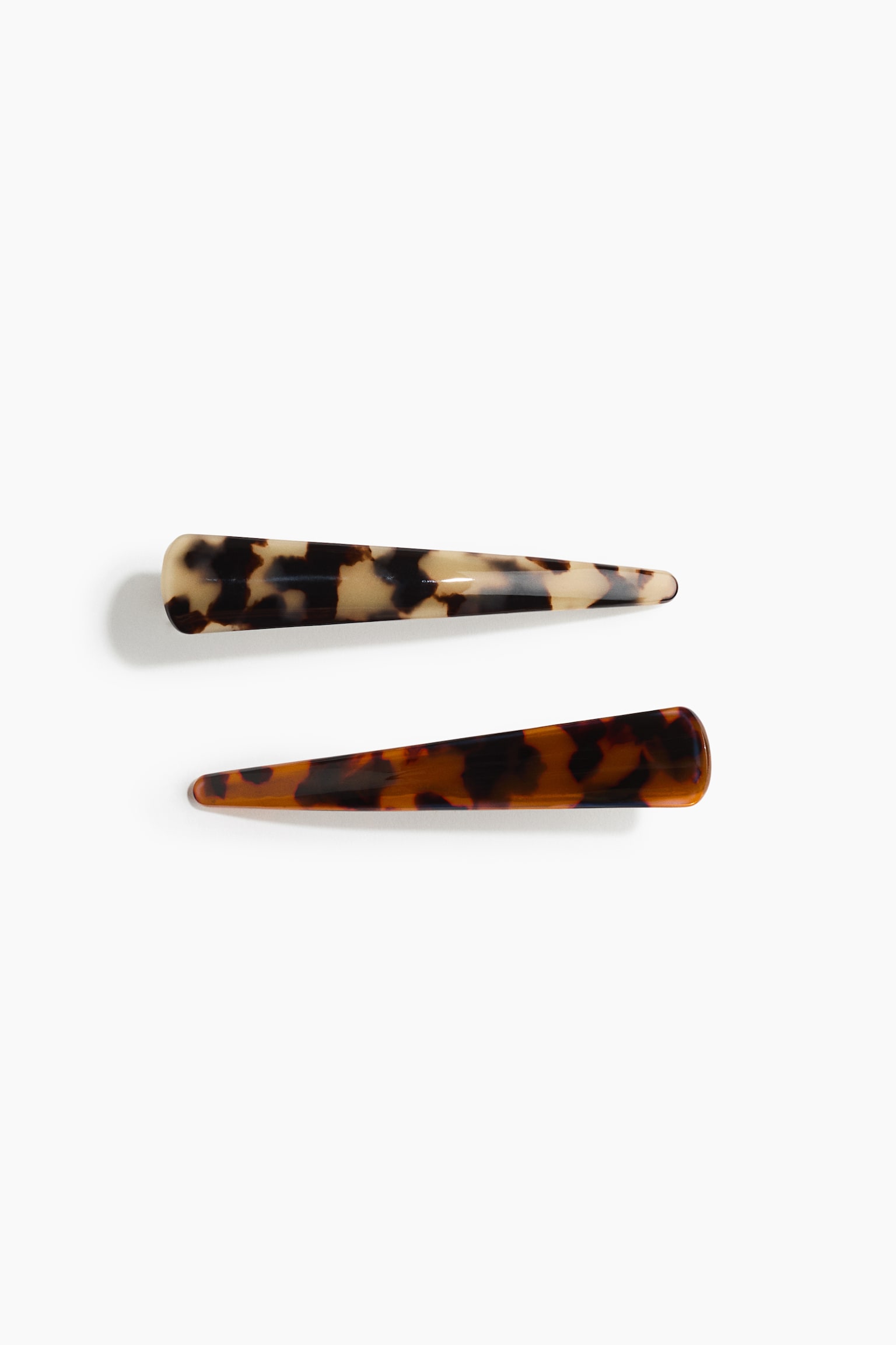 Lot de 2 barrettes - Beige/motif écaille de tortue - 2