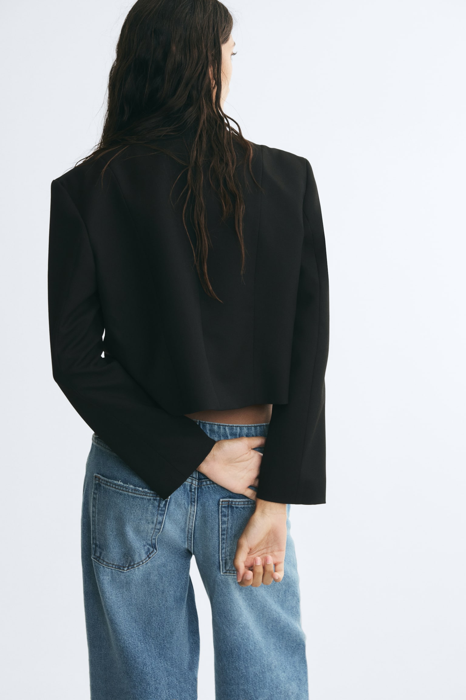 Женская куртка H&M Button-Detail with Shoulder Pads, цвет: Чёрный — фото 5
