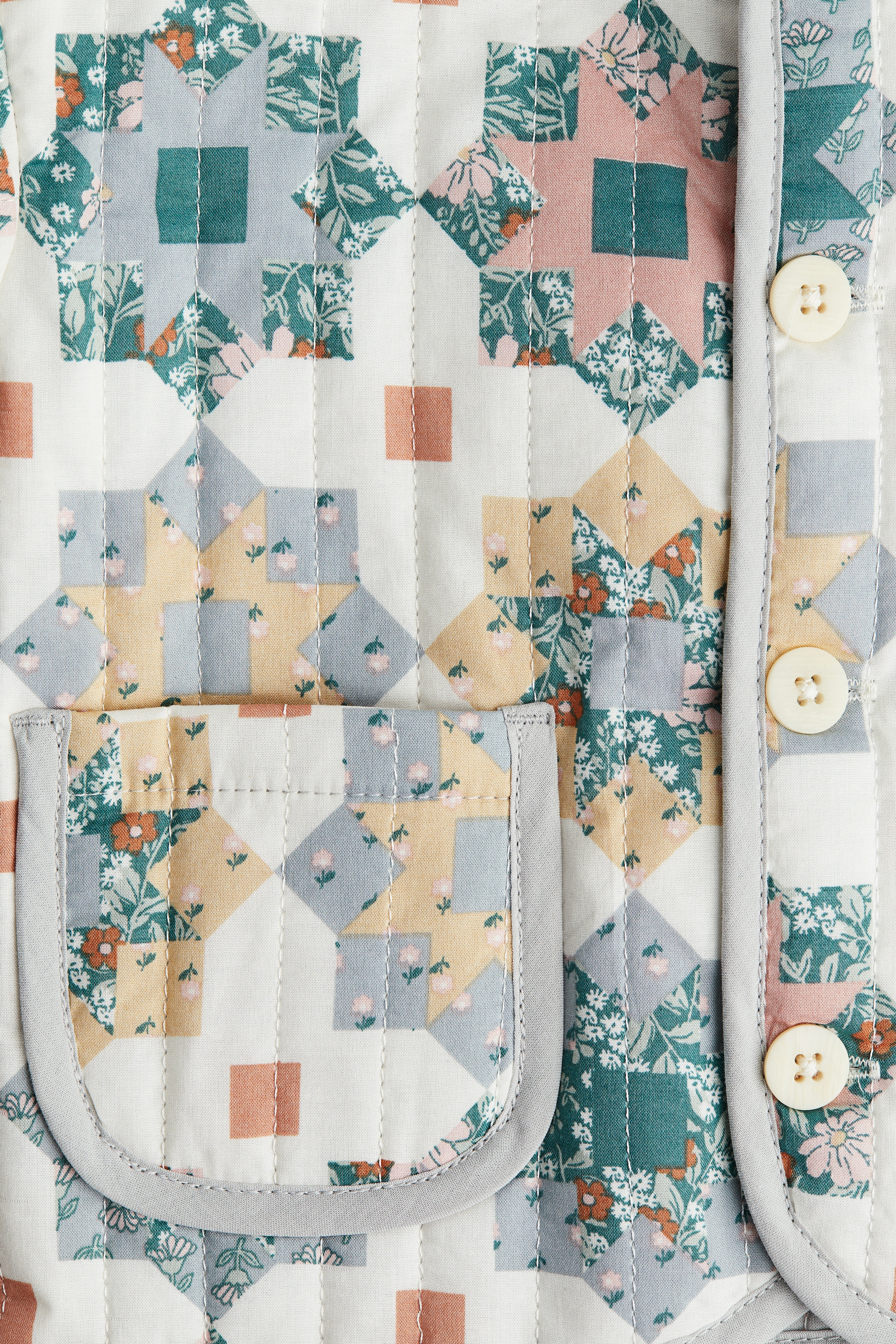 Quilted patchwork-print jacket - クリーム／パターン - Kids | H&M JP