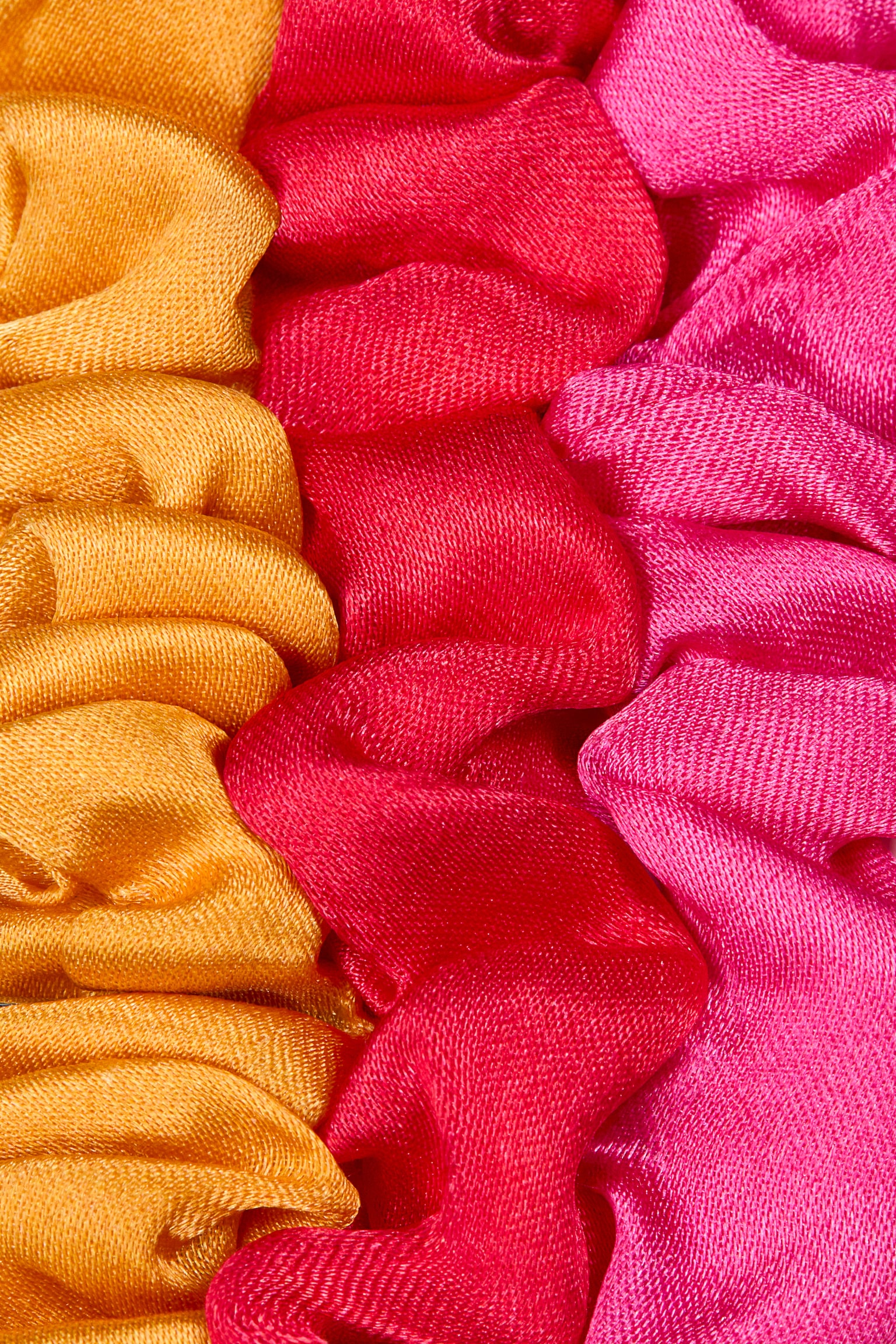 3-pack silk scrunchies - Orange/Pink/Red/Black/White/Dusty pink/Beige/Light blue - 2