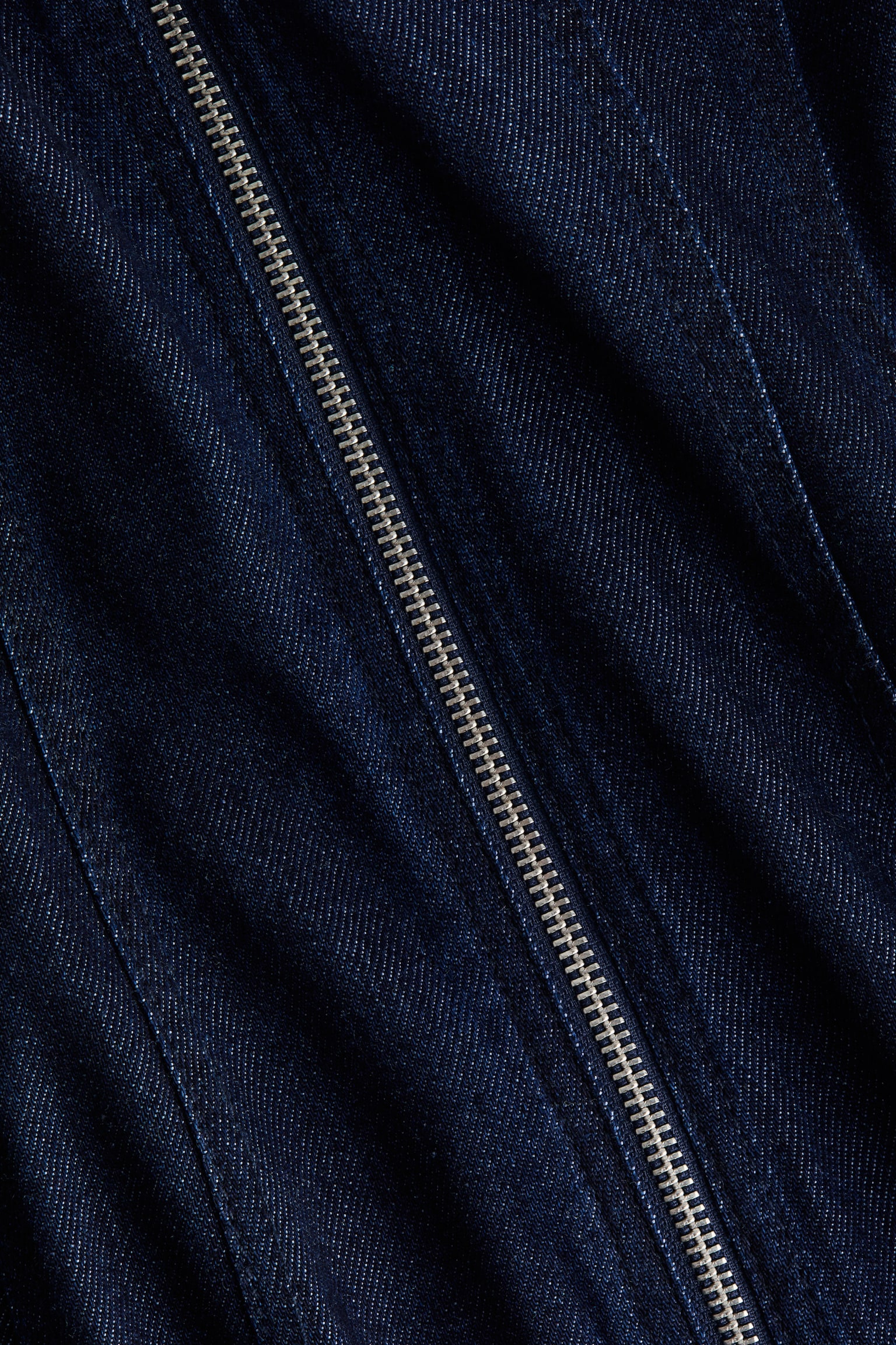 Robe à encolure en V en denim - Bleu denim foncé - 5