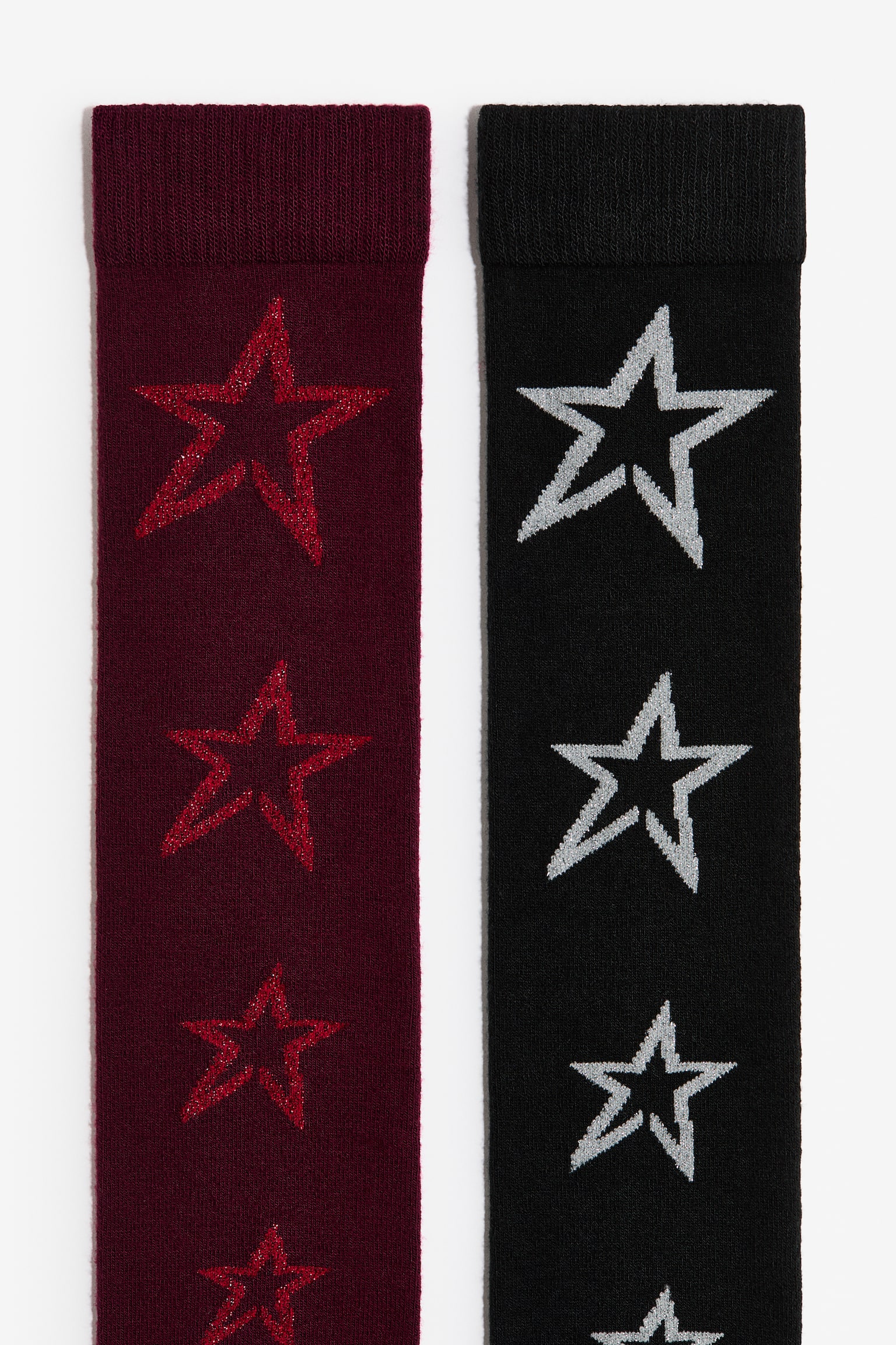 2-pack knee socks - Burgundy/Black - 4