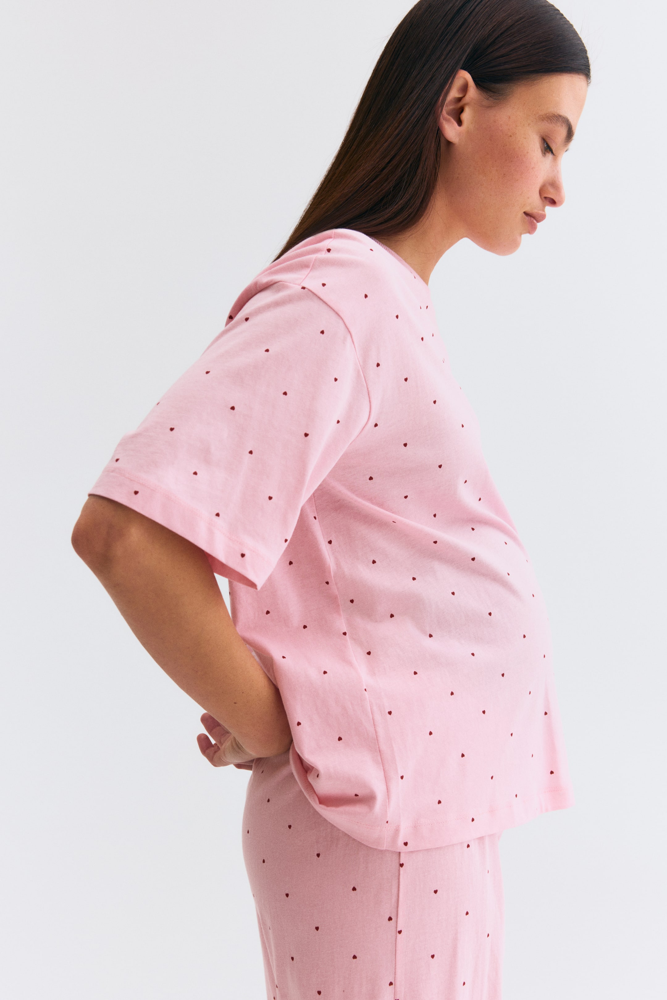 Visualizza immagine più grande: MAMA Before & After Pigiama in cotone - Rosa chiaro/cuori - DONNA | H&M IT 1