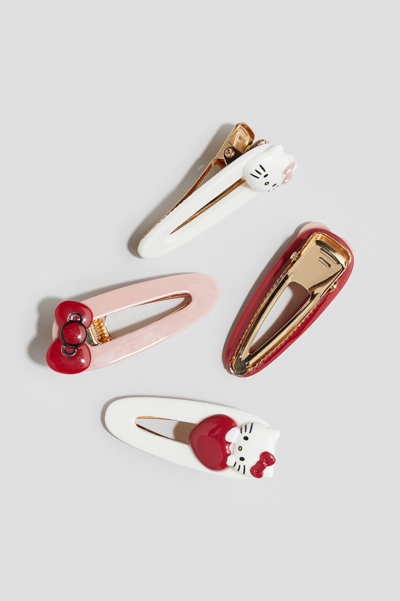 4-pack hair clips - White/Hello Kitty/Light blue/Minnie Mouse - 2