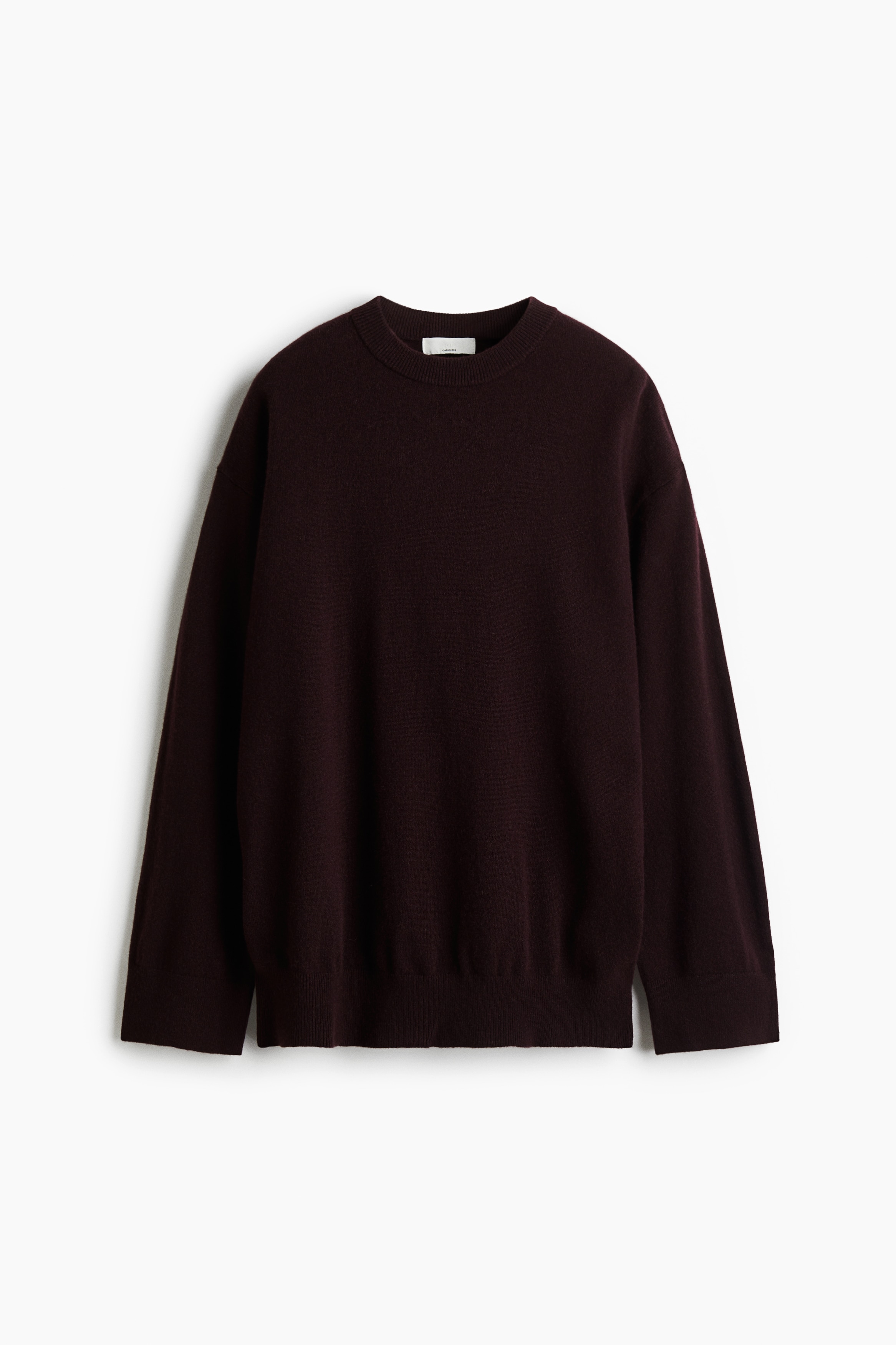 Oversized kasjmier trui - Dark burgundy/Zwart/Bordeauxrood/Lichtgeel